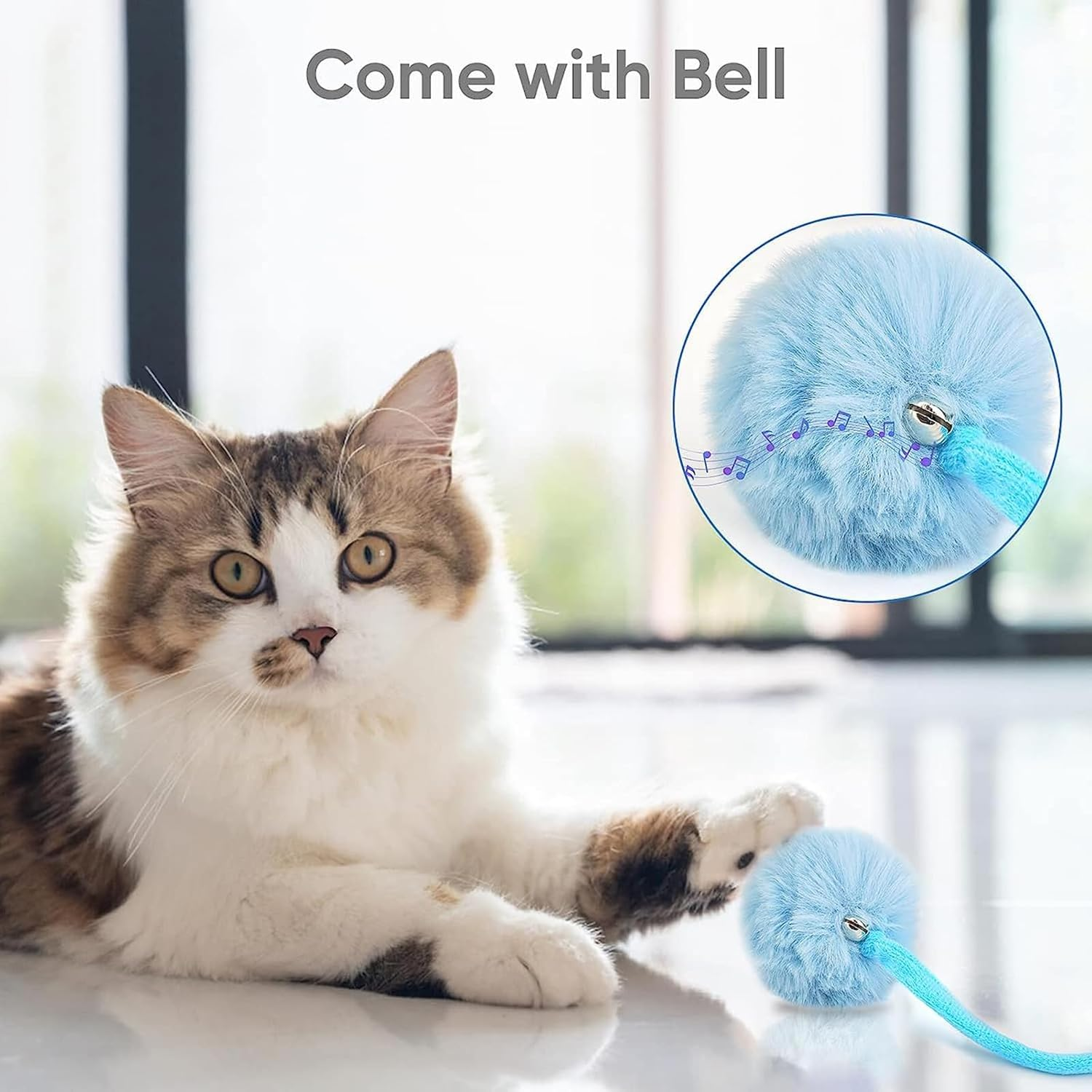 Hanging Door Cat Plush Toy,4 PCS Cat Jumpy Toy with Bell Retractable Cat Spring Plush Toy Interactive Cat String Toy for Indoor Cat Hunting Hunting Exercising image number 5
