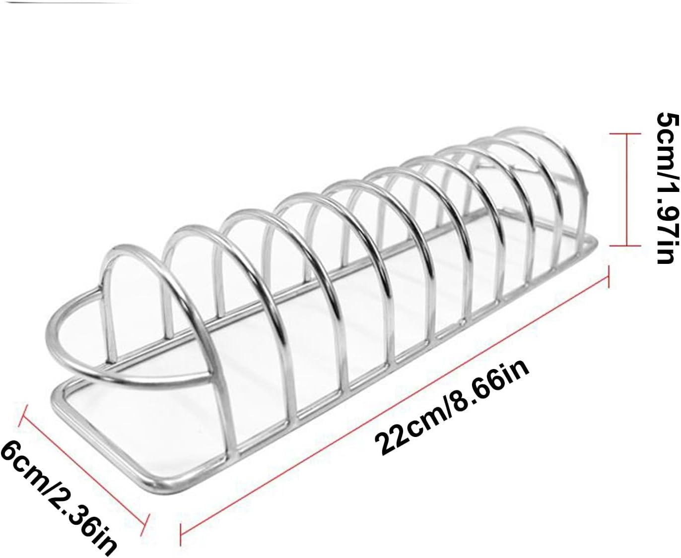 Non-Stick Rib Rack Pork for Smoker - Gas Smoker or Charcoal Grill, Holds up to 5 Baby Back Ribs, Roasting and Rib Holder Stainless Steel - Official Accessory, Compatible with Ninja image number 2