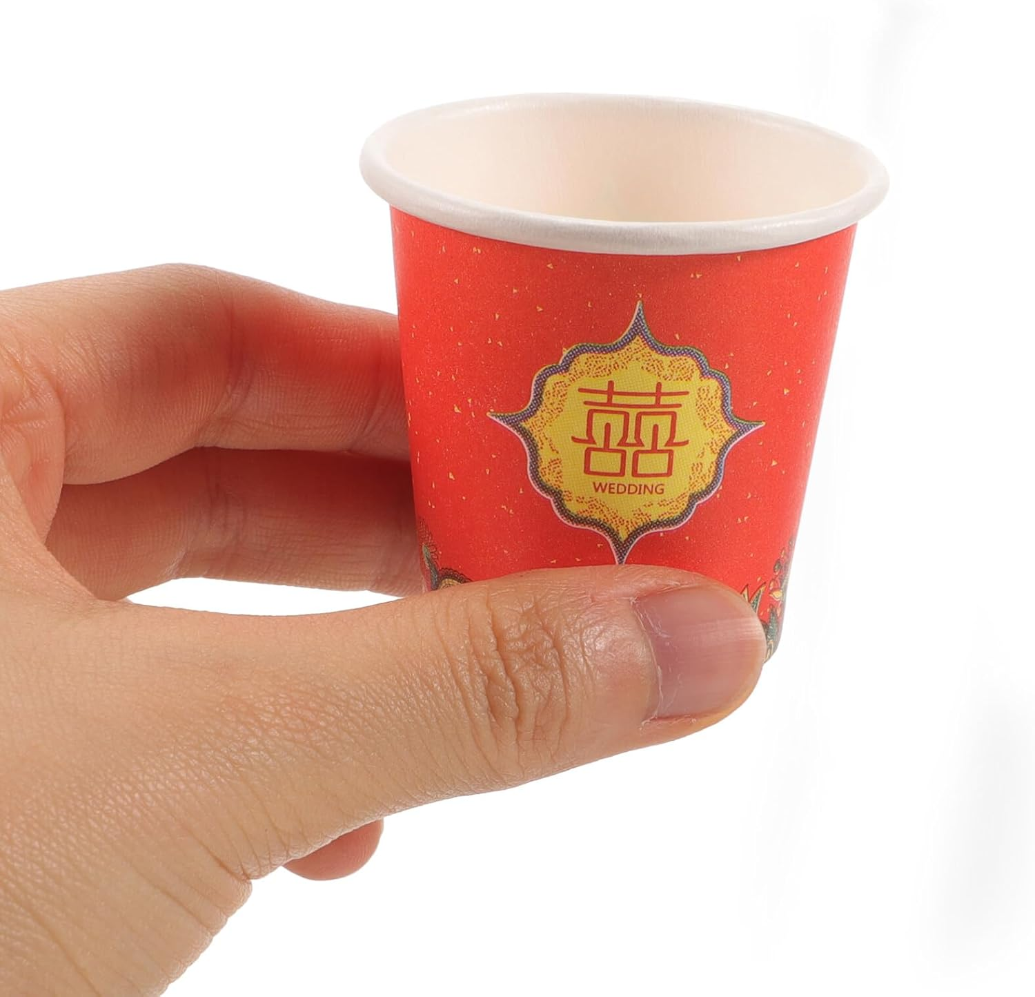 Wedding Paper Cups, 100Pcs Chinese Themed Tea Cup Coffee Beverage Water Cup Cold for Chinese Wedding Party image number 1