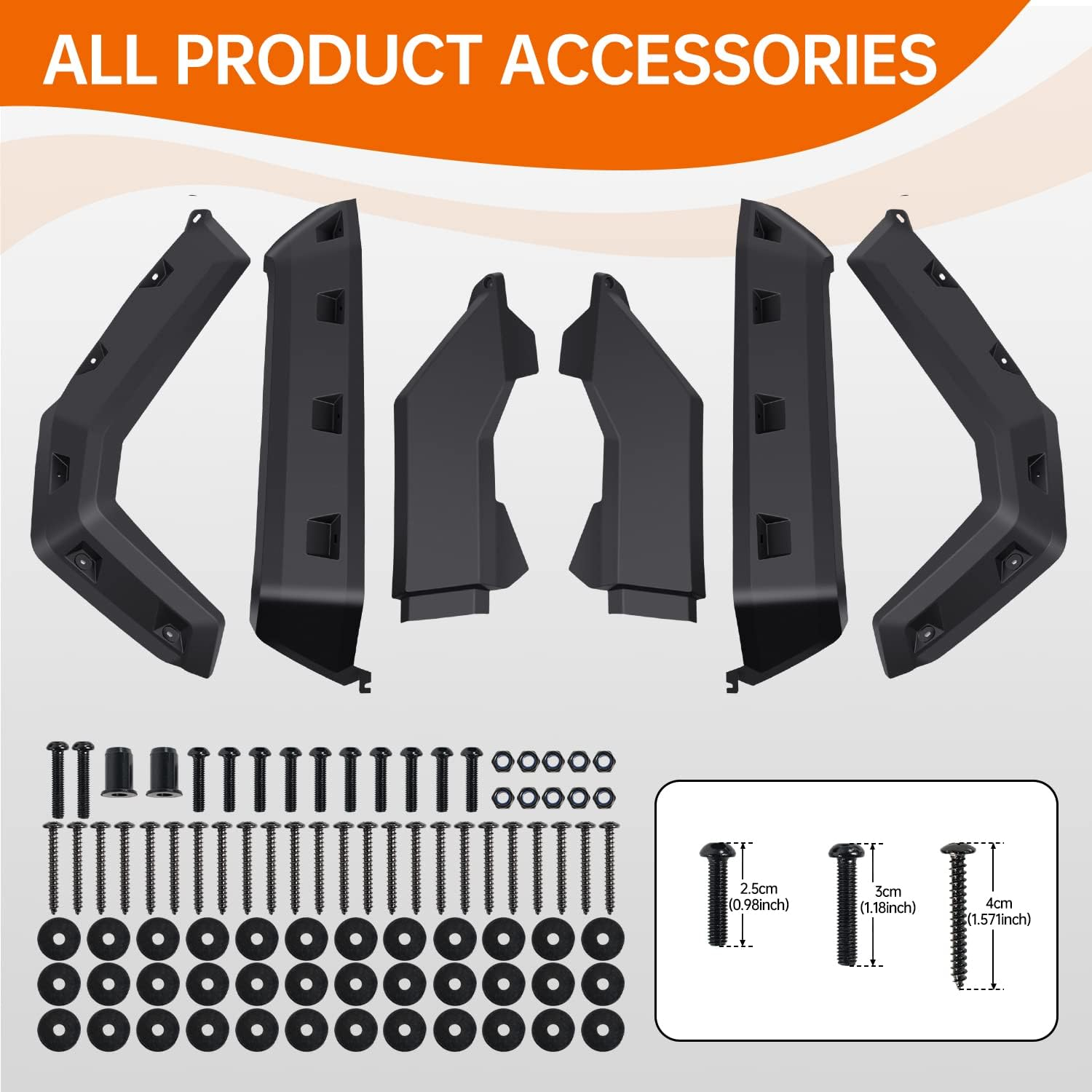 CUSAUTV Heavy Duty Fender Flares Compatible with Can Am Defender HD 5/ HD8/ HD10/ MAX 2016-2024 Accessories,Front & Rear Extended Mud Guards Replace 715006821 715002424 715006822 - Black image number 4