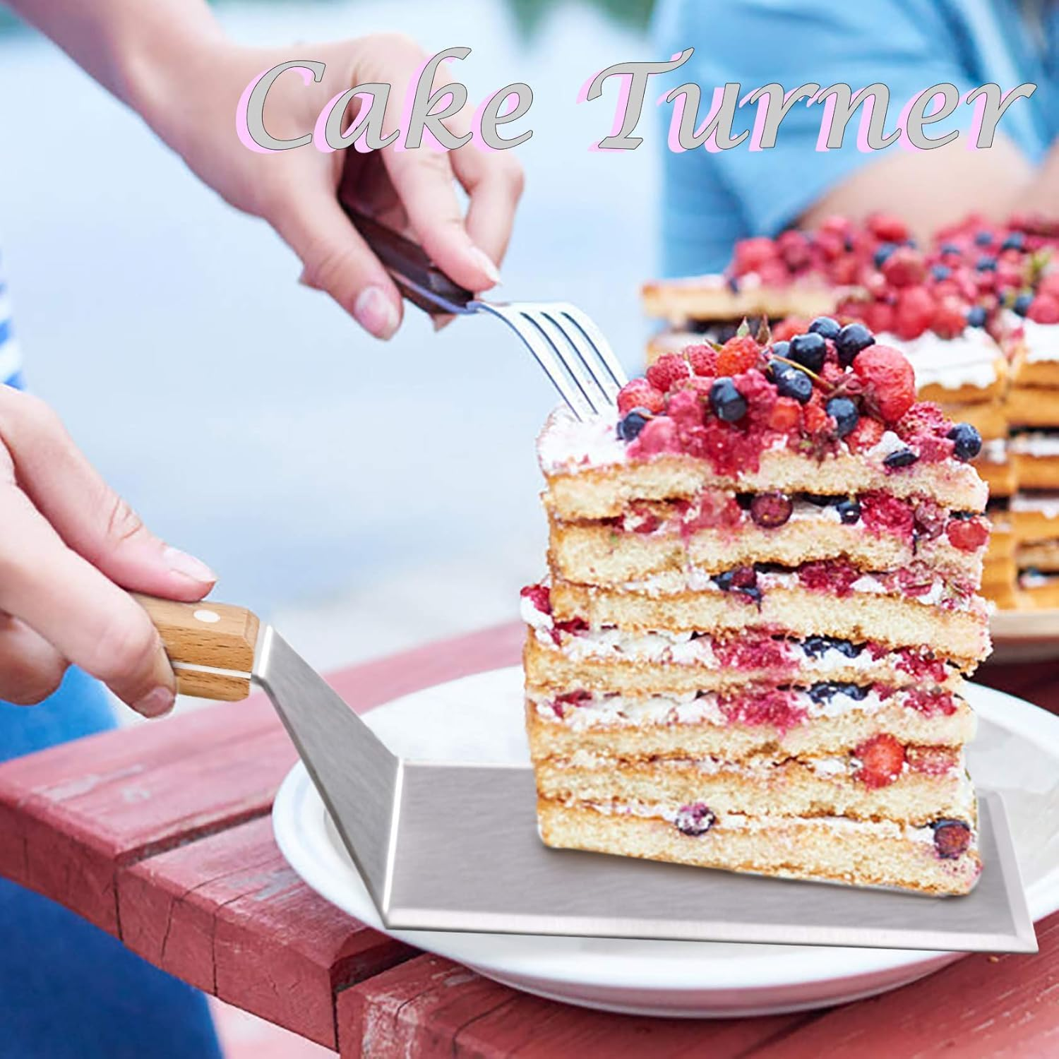 Metal Spatula Set of 2, Stainless Steel Griddle Hamburger Spatula, as Barbecue Turner Grilling BBQ Griddle Accessories, Heavy Duty & Easy Press, Smash Burgers (Silvery, One Size) image number 5