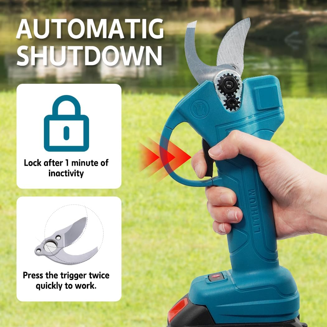 Cordless Pruning Shears Professional Electric Secateurs with SK7 Sharp Carbon Steel Blade Rechargeable Lithium - Ion Batteries Fit for Makita image number 2