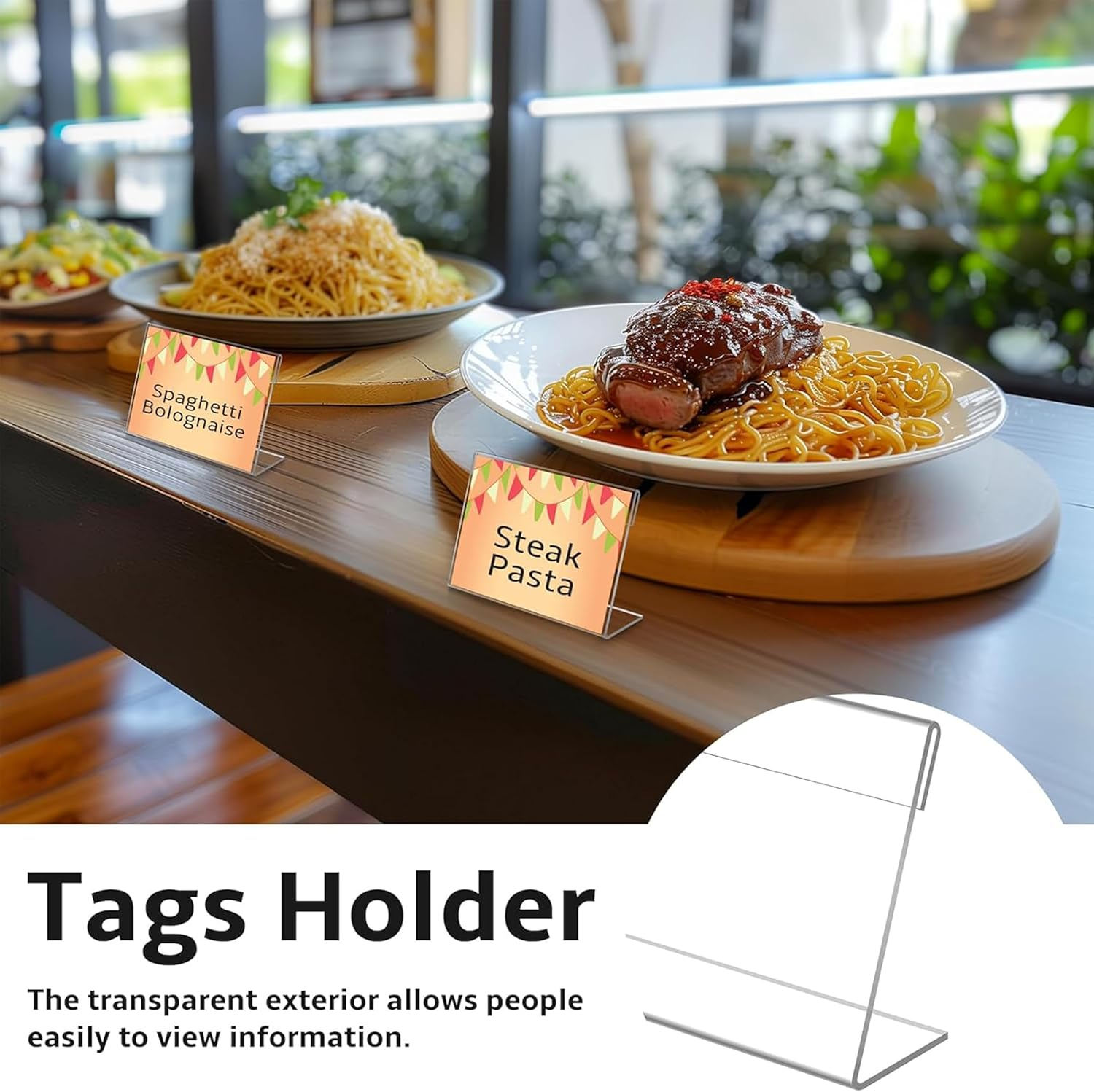 40Pcs Acrylic Sign Holder,6Cm X 4Cm Mini Sign Display Holder L Shape Sign Holders Price Name Card Price Card Tag Label Counter Top Stans image number 5