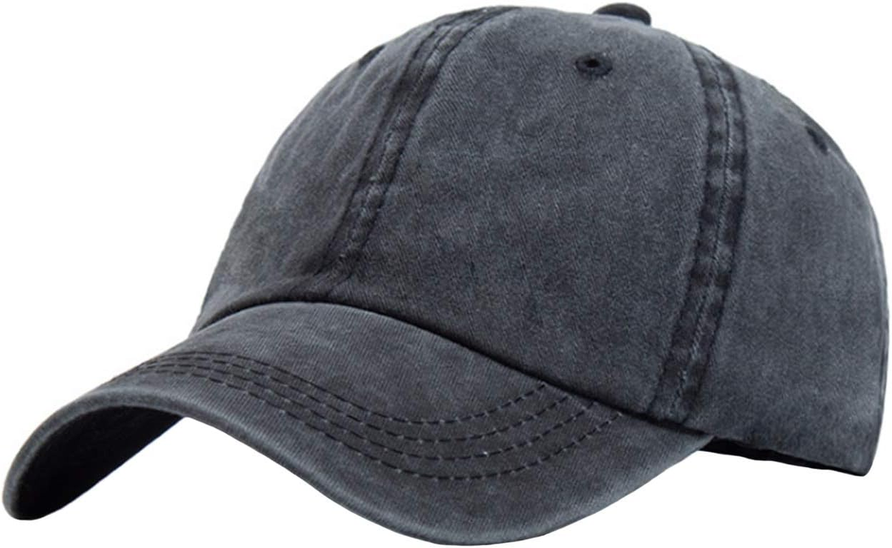 Letuwj Men'S Unisex 100% Cotton Solid Twill Washed Adjustable Baseball Cap