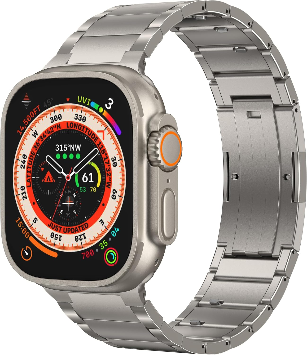 Zumyzu Titanium Bands Compatible with Apple Watch Ultra 3/2/1 Series 11 10 9 8 7 6 5 4 SE, Band for Apple Watch 49Mm 46Mm 45Mm 44Mm, 49G Lightweight Pure Titanium Metal Strap for Iwatch