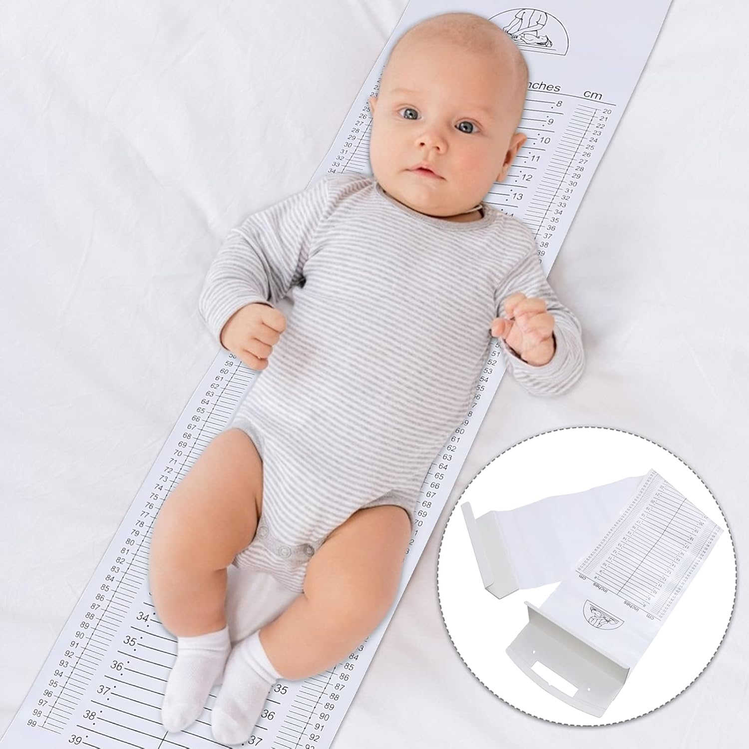 Balacoo Baby Height Measuring Mat: Safe Soft Infantometer Height Ruler for Newborns, Toddlers & Infants - Washable Baby Growth Chart for Home Use & Visits image number 4