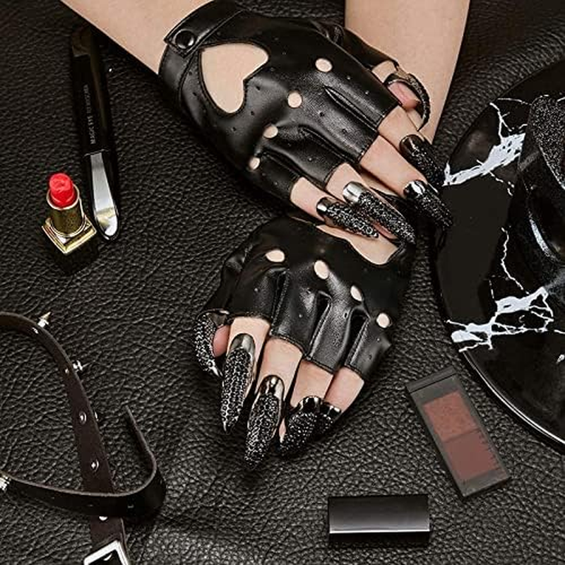 Beauty7 - Women'S Fashion Trend Bling Vintage 3D Gothic Punk Style Crystal Swarovski Elements Rhinestone Claws Prot Talon Finger Ring Fingernail Ring Nail Ring Cosplay Decoration Black image number 1