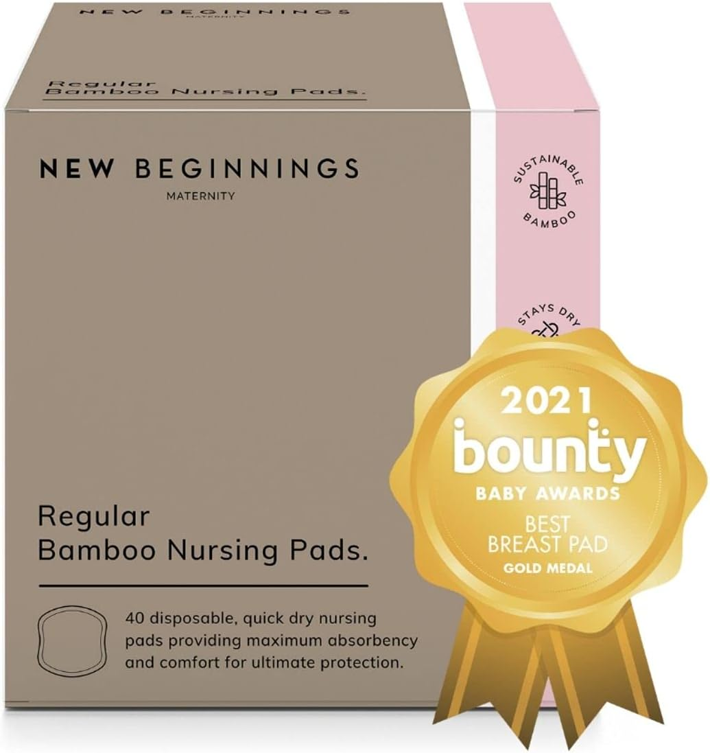 New Beginnings Extra-Soft & Highly-Absorbent Disposable Bamboo Nursing Pads, 40-Pack image number 3