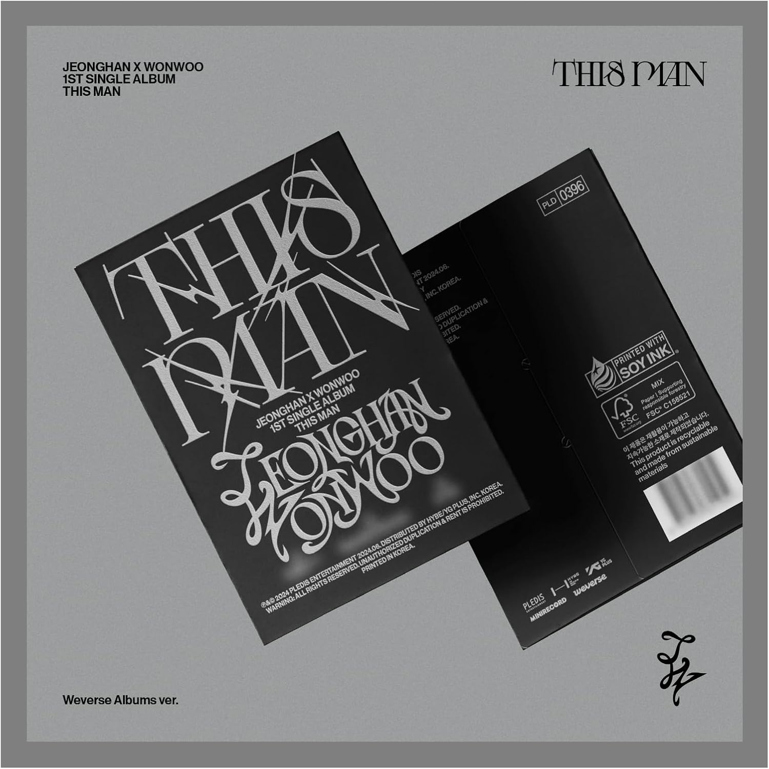 SEVENTEEN Jeonghan X Wonwoo This Man 1St Single Album Weverse Albums Version Card Holder+1Ea QR Card+1P Photocard+Tracking Sealed SVT image number 3