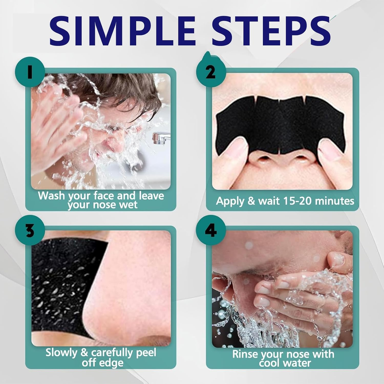 RAXSEG Blackhead Pore Strips, Black Head Remover for Face, Deep Cleansing Nose Blackhead with Instant Pore Unclogging, Oil-Free, image number 1