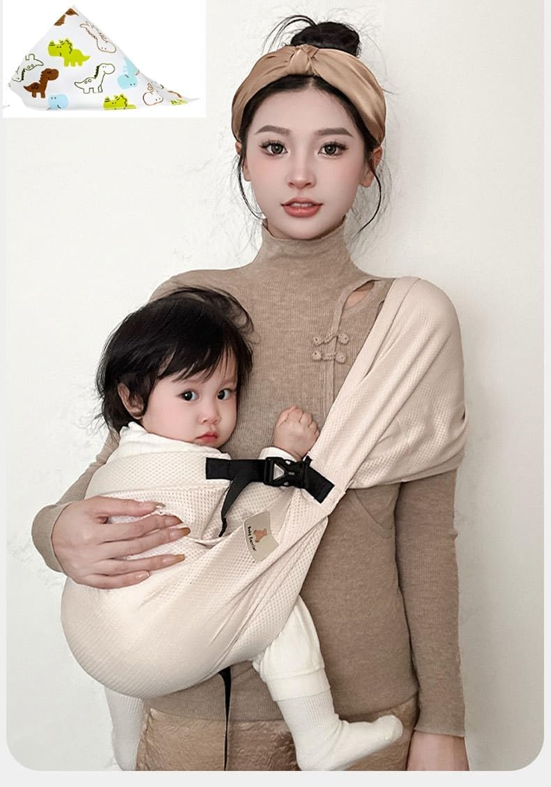 Baby Toddler Sling Carrier Lightweight Hip Slings Carrying Non-Slip Side Kid Holder Chest Wrap 0-12 Months Infants & Toddlers Newborn Sling, Nursing Outdoor Travel Breathable image number 4