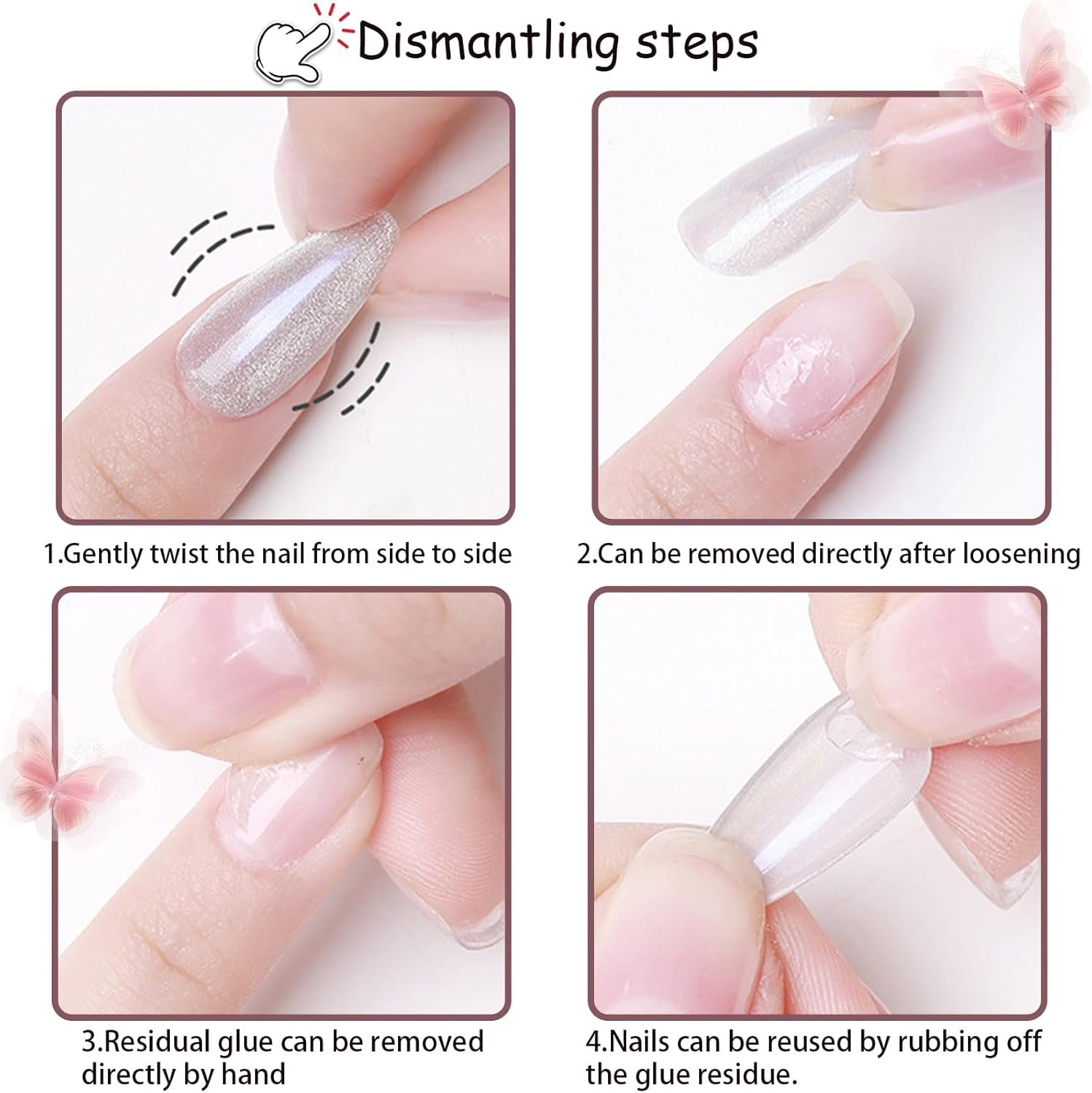 INCAUCA 600Pcs Press on Nail Adhesive Tabs Waterproof, 25 Sheet Jelly Double Sided Sticker, Sticky Tabs Thin Breathable for Acrylic False Nails Manicure Tape (Clear) image number 4