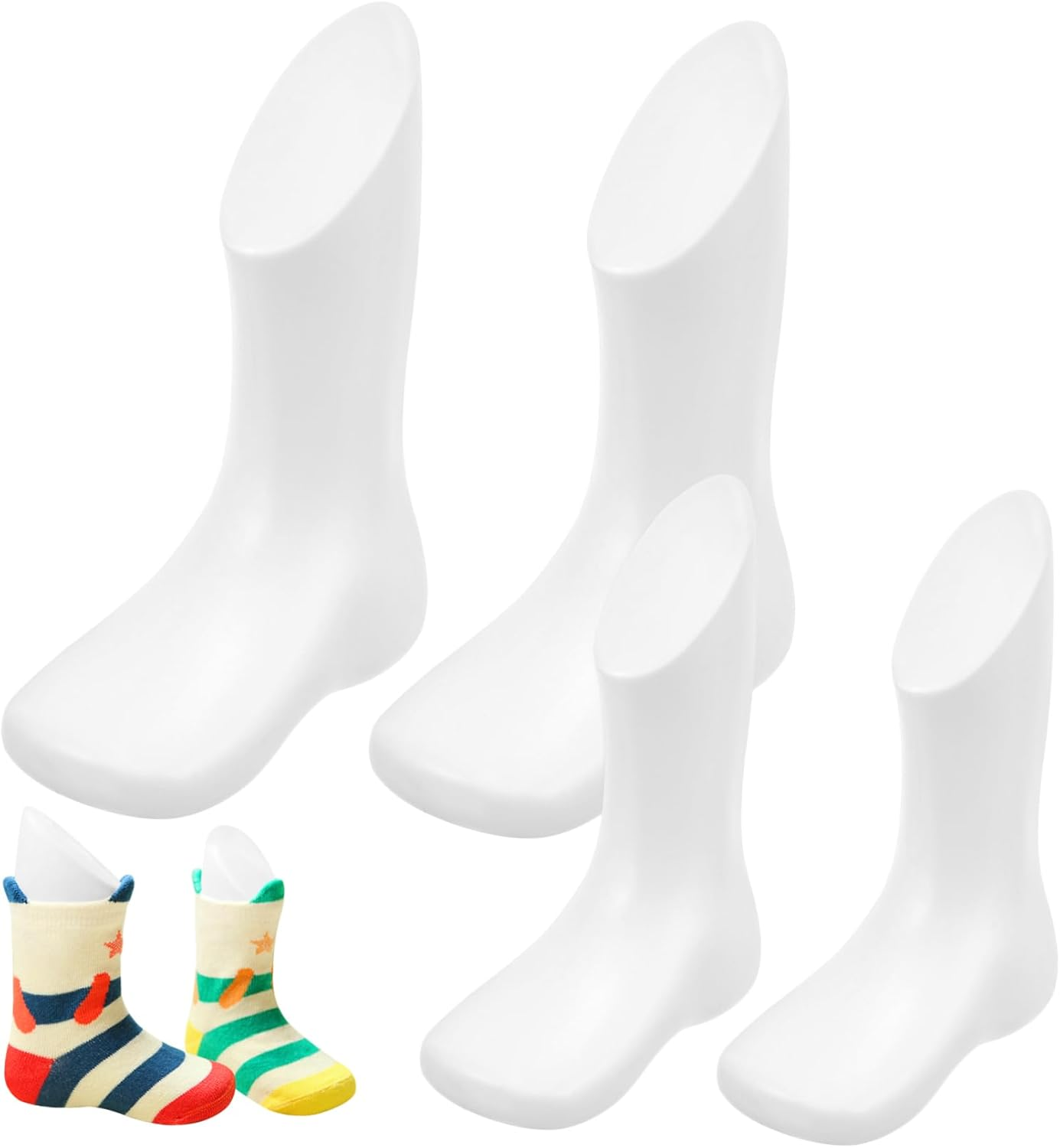 4Pcs Baby Foot Mannequin Plastic Foot Models 11.5Cm 14Cm Reusable for Store Shoe Mannequin Supply
