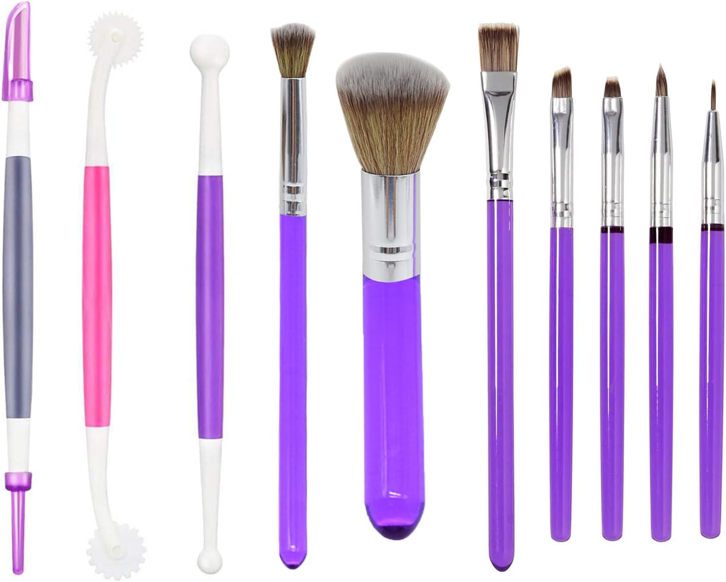 CENZICOM 10 Pieces Cake Baking Brushes Food Paint Brush, for Cookie Chocolate Sugar Decoration Brushes Set with Fondant and Gum Paste Tool