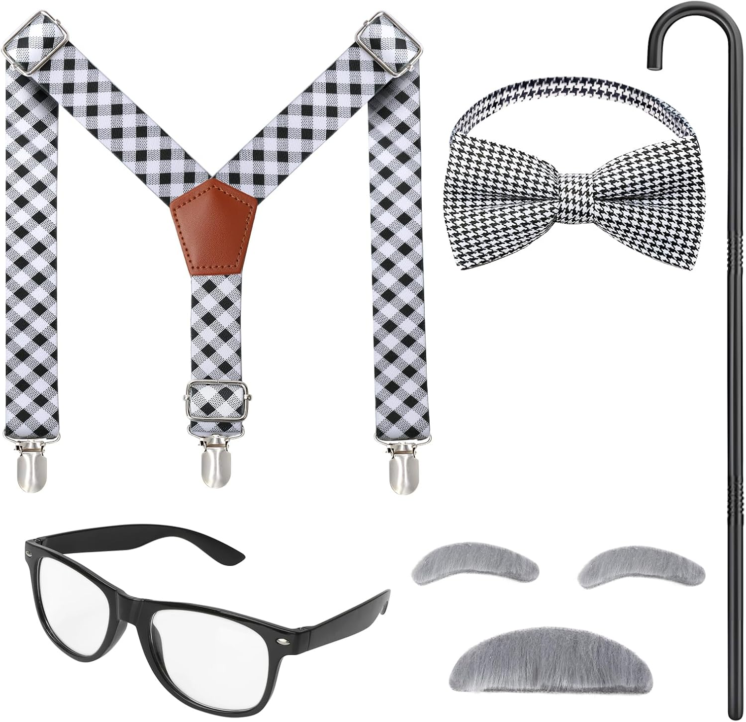 Kids 100 Days of School Costume Old Man Costumes Halloween Costume Dress up Outfit Accessories image number 1