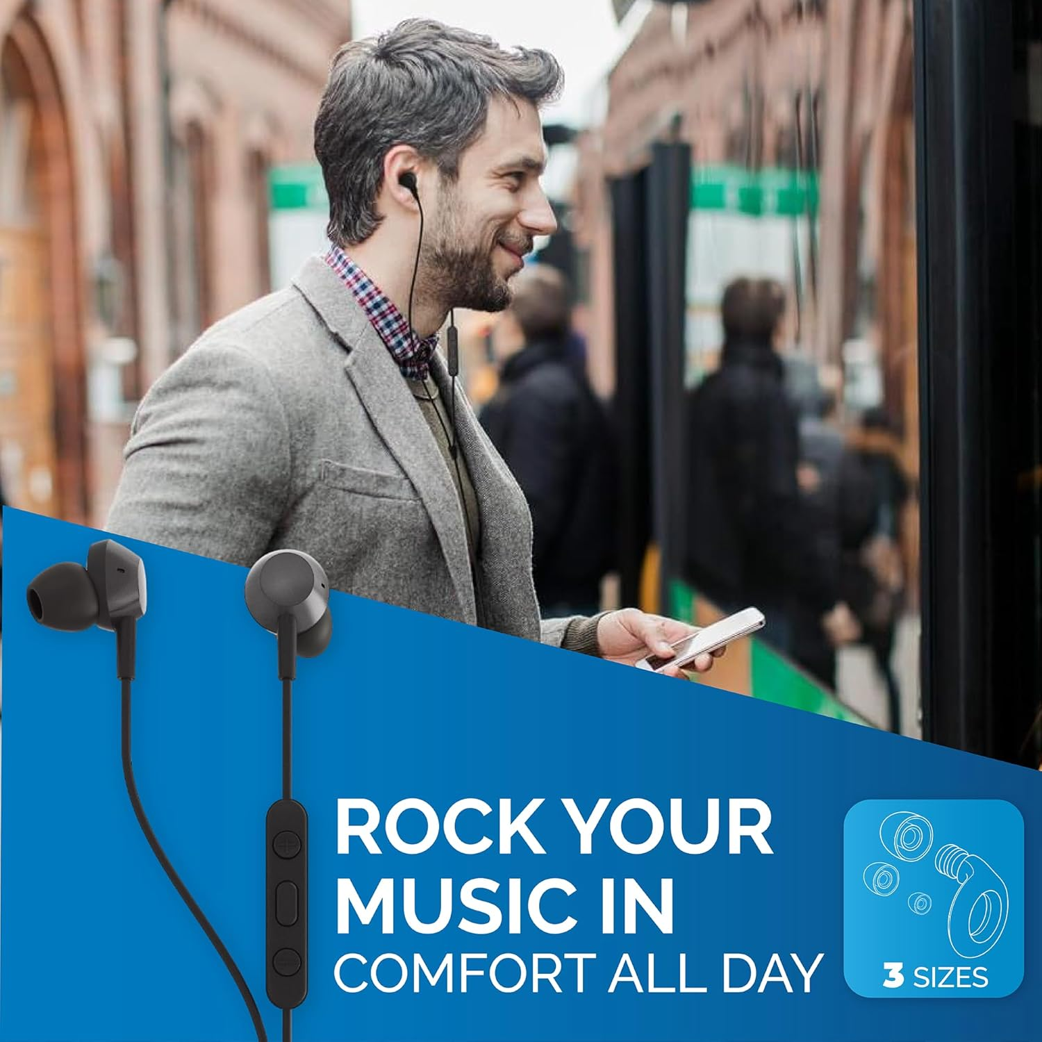 Philips E1105BK Hifi In-Ear Headphones In-Ear Volume Control Black image number 4