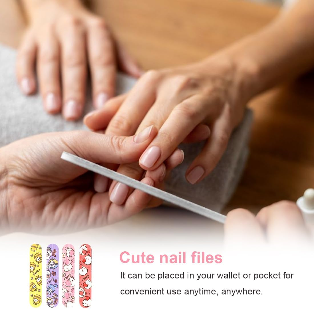 FIMWOLZ Professional Nail File Pack of 8 Animal Nail Files Mini Nail Buffer Colourful Nail File Emery Board for Manicure at Home and in the Salon image number 4