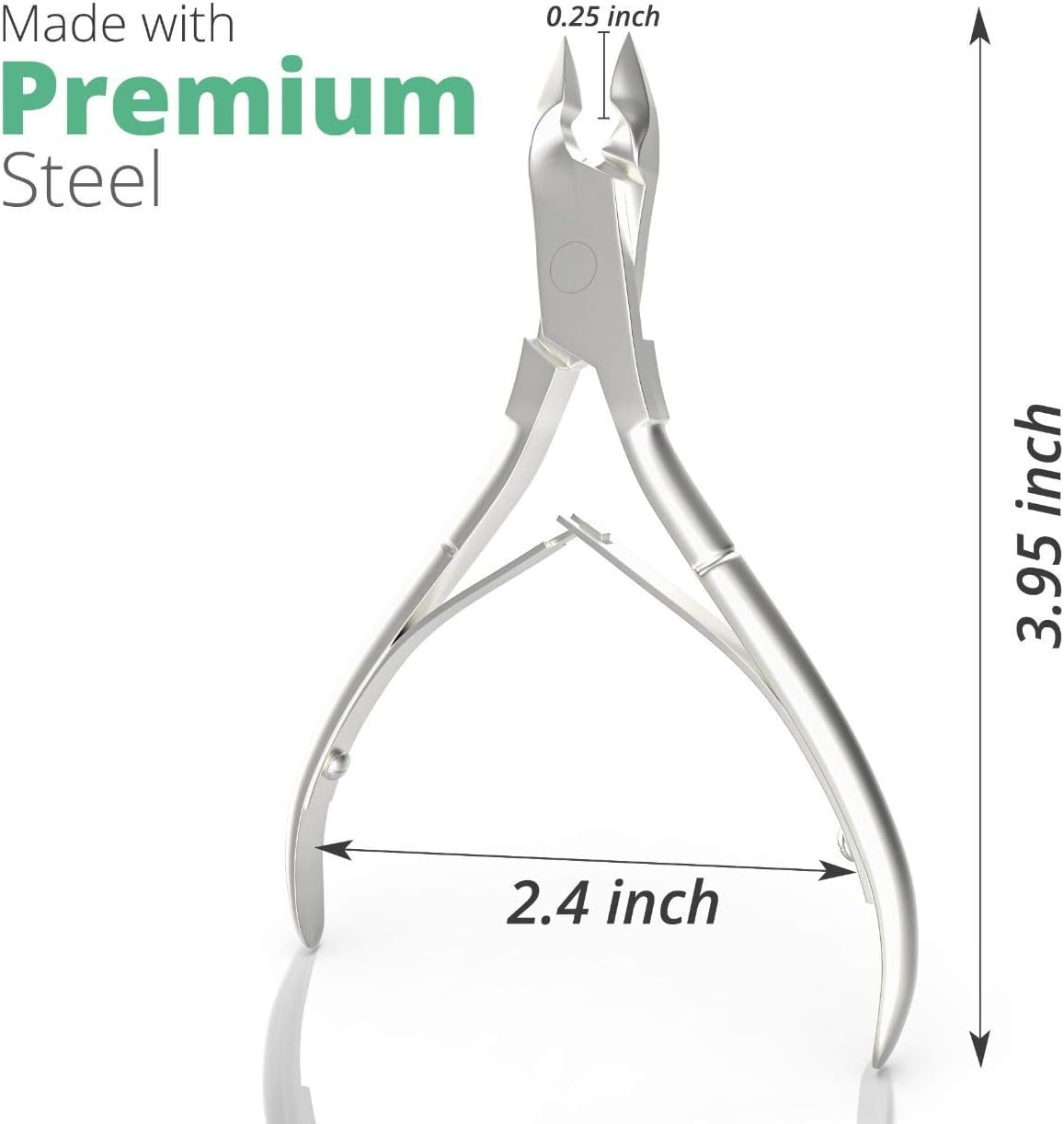 Premium Cuticle Trimmer Stainless Steel Nipper - Sharp Blades with Double Spring - Manicure Pedicure Tool for Home and Salon - Silver Nipper - Pack 1 image number 6