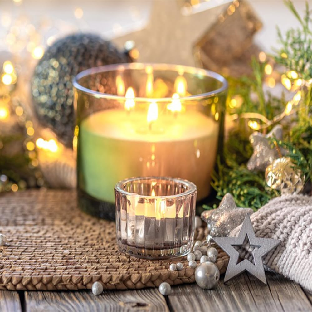 12 PCS Clear Tealight Candle Holders, Glass Candle Holder, Votive Candle Holders Small, Tea Light Candle Holder Glass for Table Centerpiece Wedding Baby Shower Home Dinner Party Decorations image number 5