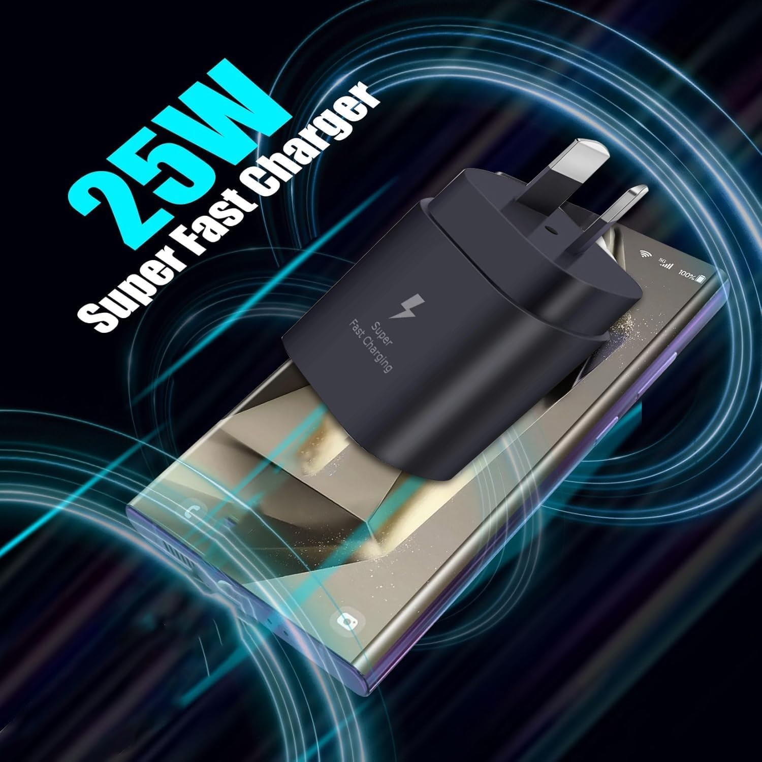 USB C Fast Charger for Samsung, 25W Super Fast Type C Charger Block, Phone Wall Plug Charger for Samsung Galaxy S25/S24 Ultra/S23/S22/S21/S20/Note 20/10, Pixel 6 5 4 Pro Xl/Iphone 16/15 Series (Black) image number 3