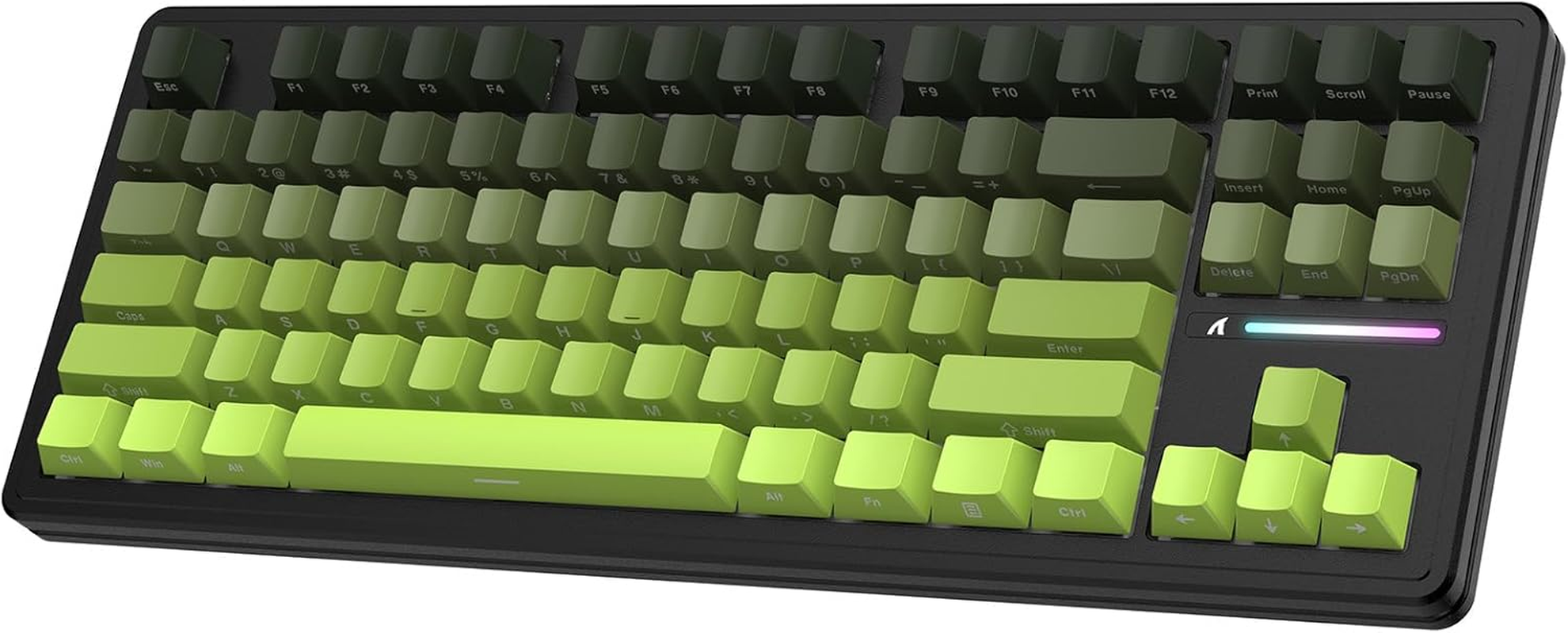 ATTACK SHARK M87PRO TKL Wireless Mechanical Gaming Keyboard, BT5.0/2.4G/USB-C Wired Hot-Swap RGB Keyboard with US Layout, Linear White Switch with Side Gradient Print, Moon Night