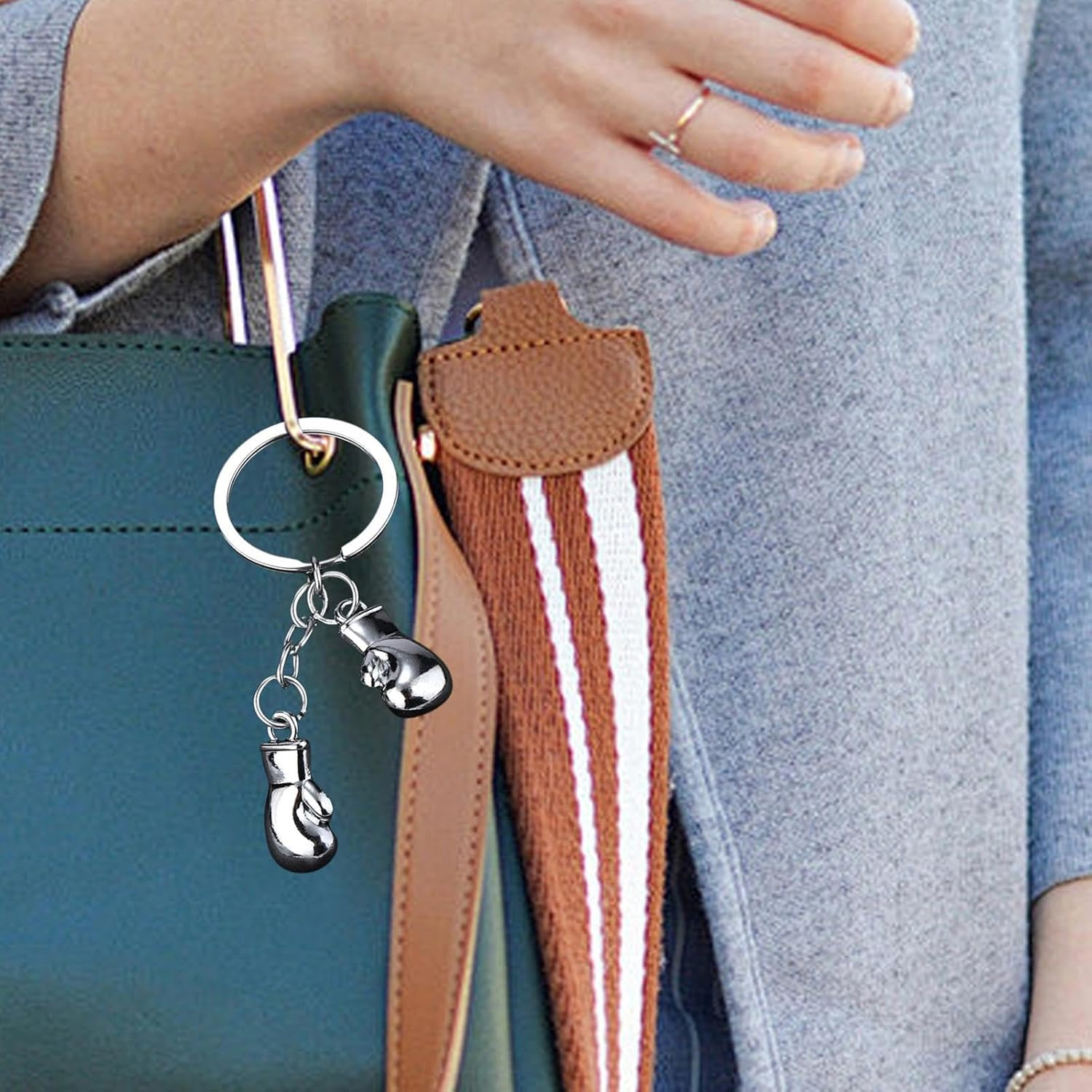 Shurzzesj Punching Glove Keychain, Metal Keychain for Backpacks | Multipurpose Metal Keychain, Fashion Decorative Keychain, Creative Cellphone Favors, Bag image number 2