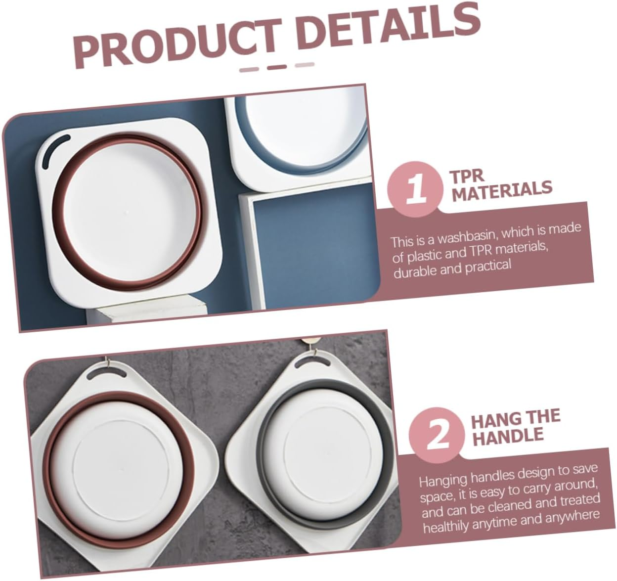 HONITANO Portable Folding Wash Basin Collapsible Multi-Functional Storage Basin image number 3