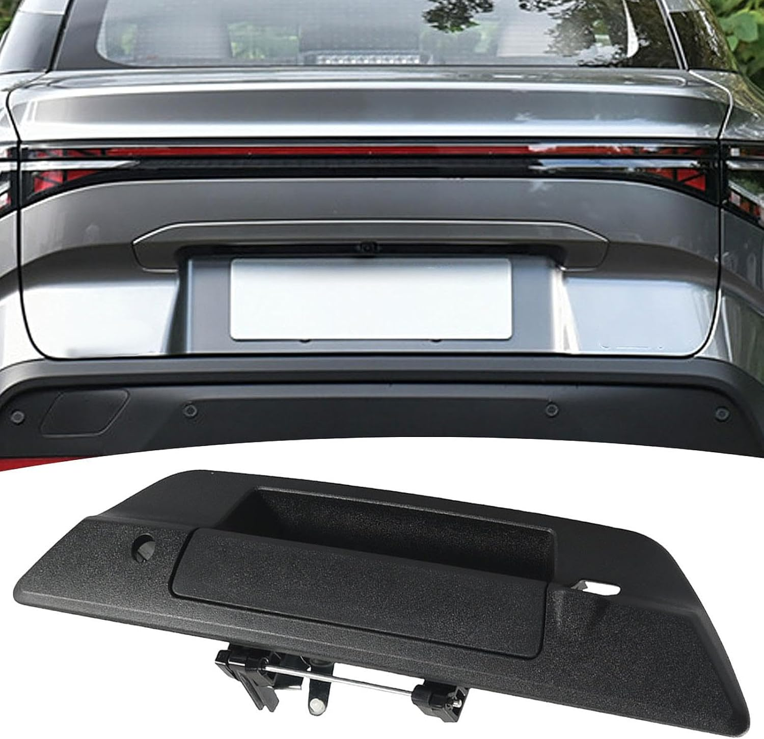 Mqetly Tailgate Door Handle 69090-0K090 Vehicles Tail Gate Handle Car Part 69090-0K110 69090-0K100 for Hilux Revo 2015-2018, Black image number 1