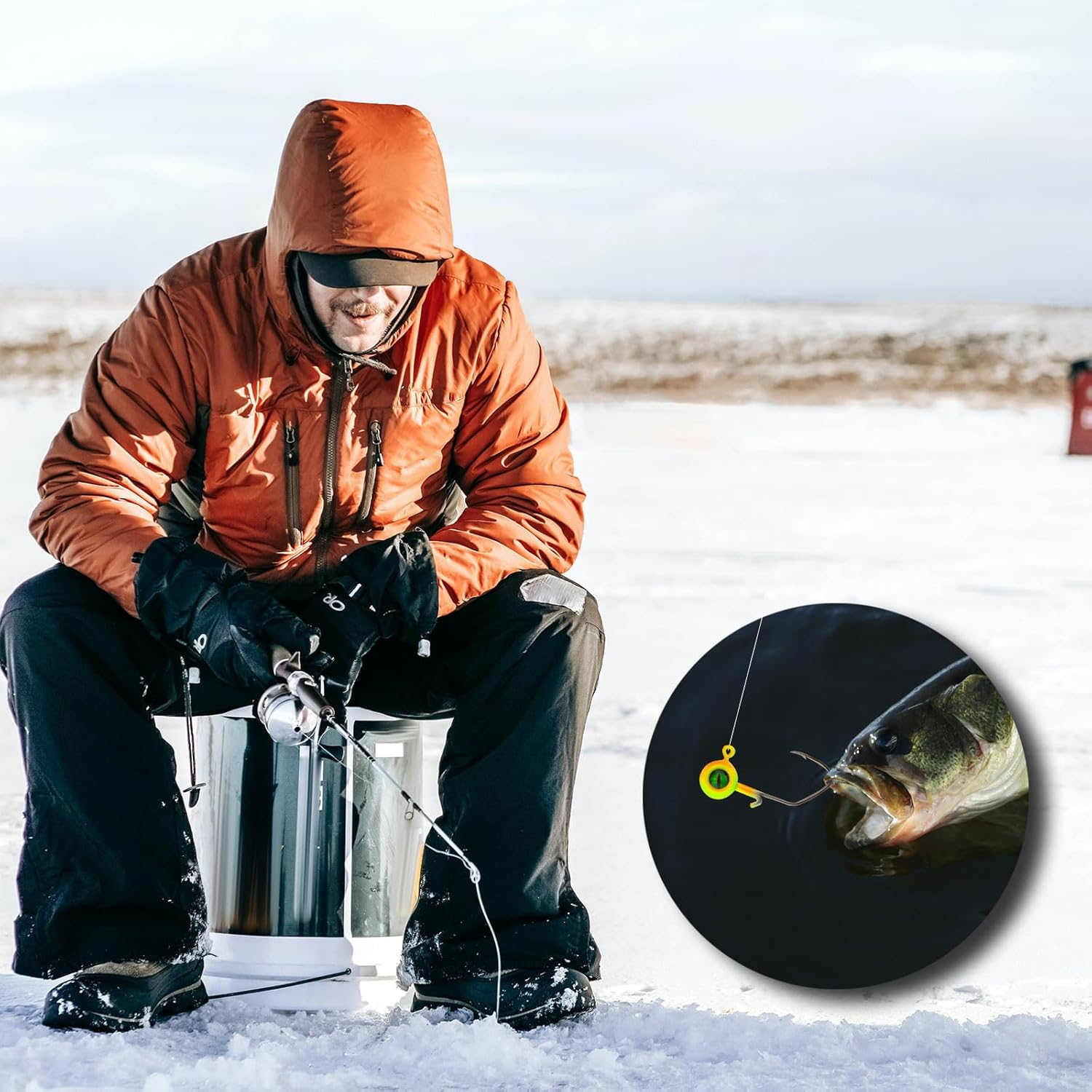 40Pcs Crappie Jig Heads, Fishing Jig Head Hooks Lure with 3D Eyes Swimbait Head 1/16Oz for Crappie Bass Fishing Accessories Men image number 5