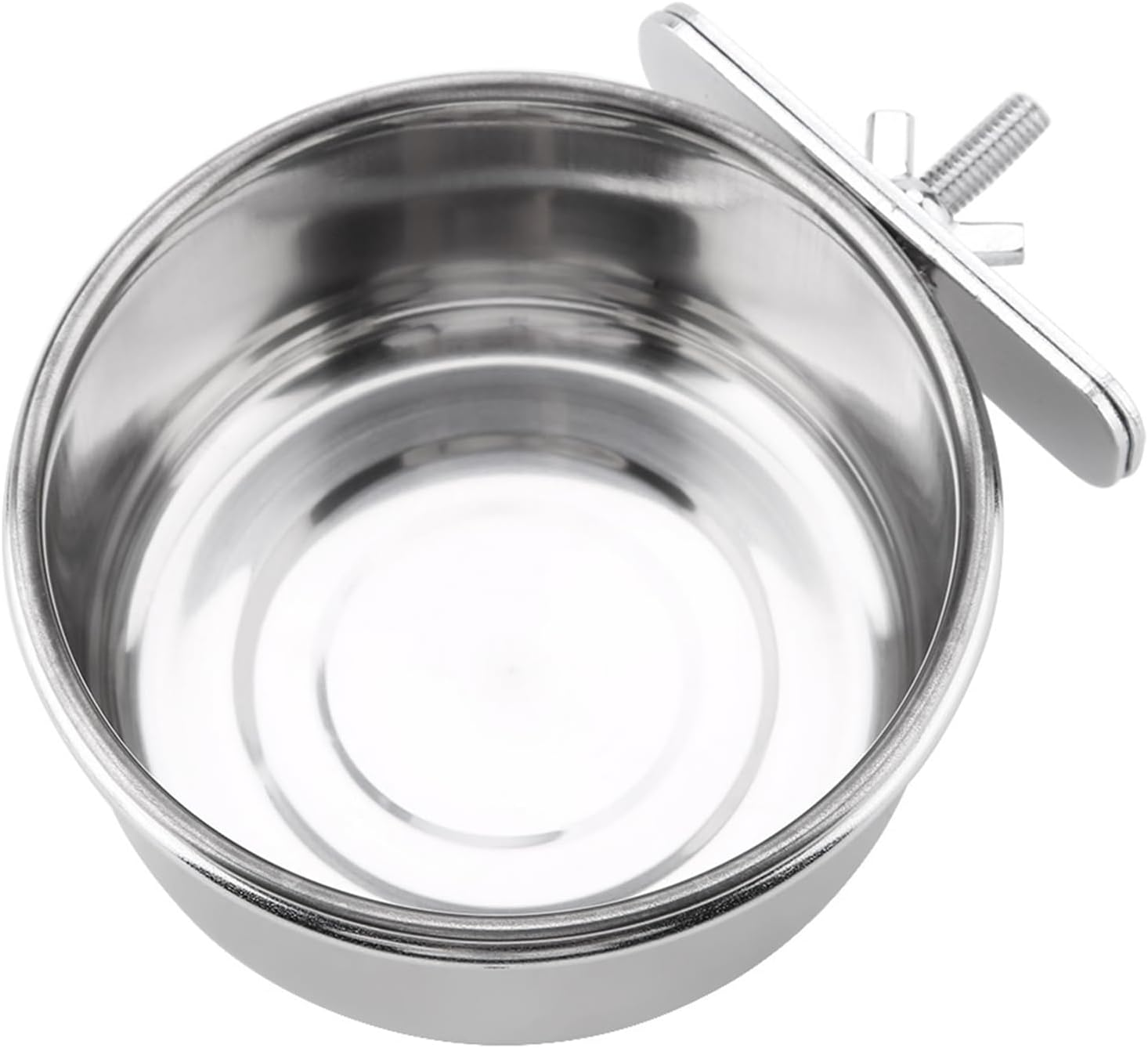 Oumefar Stainless Steel Bird Cage Feeder Parrot Food Water Feeding Bowl Bird Parrot Feeding Cup with Clip for Small Animals (S) image number 5