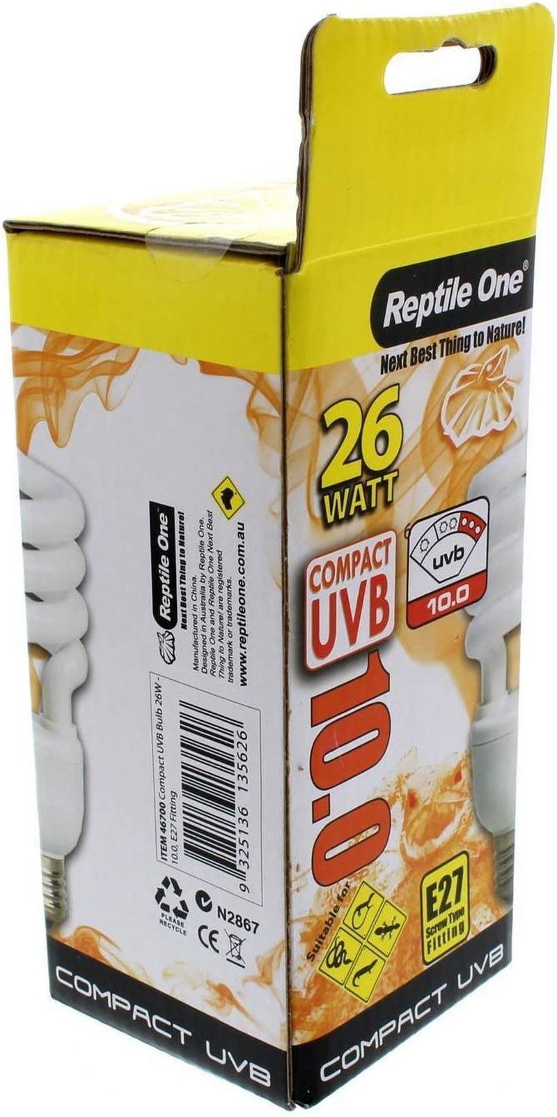 Reptile Compact UVB Globe 26W UVB 10.0 E27 Fitting Stimulates Activity Appetite image number 3