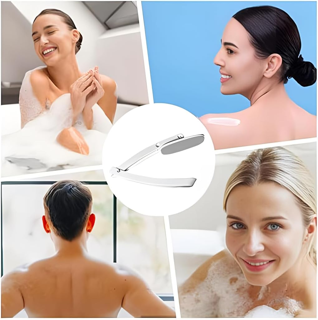 Back Lotion Applicator Folding Brush with Long Curved Handle for Moisturizer and Sunscreen Application image number 1