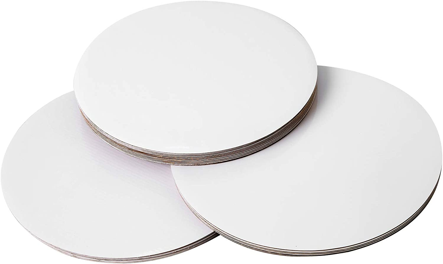 [25Pcs] 12" White Cakeboard Round,Disposable Cake Circle Base Boards Cake Cardboard Pizza Plate Platter 12 Inch,Pack of 25 image number 1