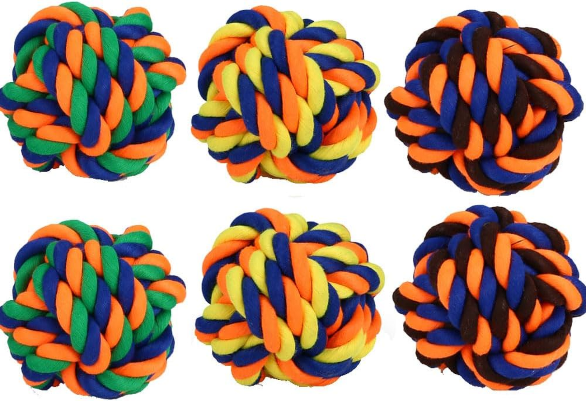 THJOPOKEEL 6 Pack Multipurpose Interactive Toy Colorful Teeth Cleaning Sturdy Pet Chewing Toy Rope Knot, Large Dog Chew Toys for Aggressive Chewers, Puppy Teething Chew Toys image number 5