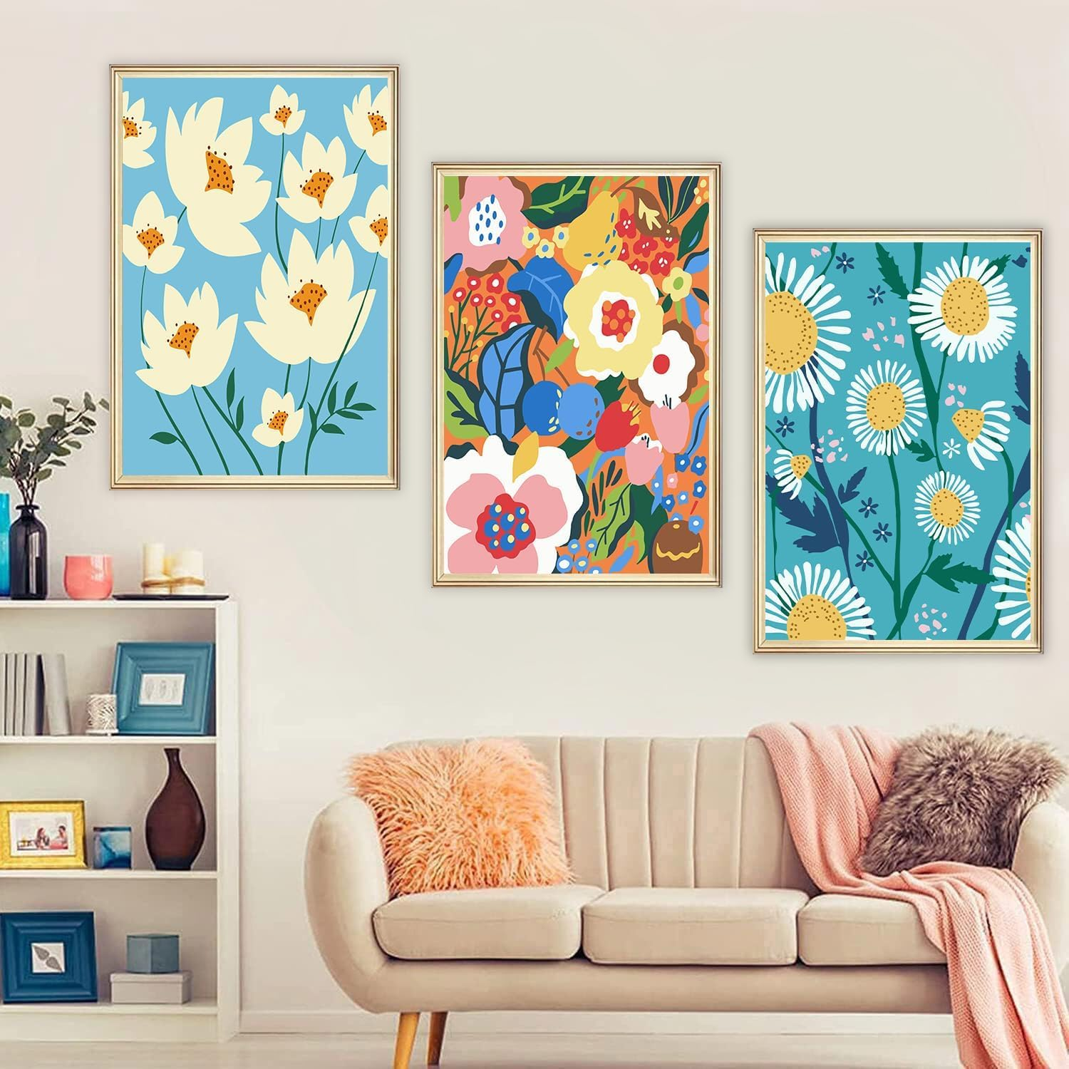 6 Pack Paint by Number for Adults-Paint by Numbers Kit for Adults Flowers, Floral Easy Painting by Number Perfect for Gift Home Wall Decor(6 Pack, 8X12Inch) image number 5