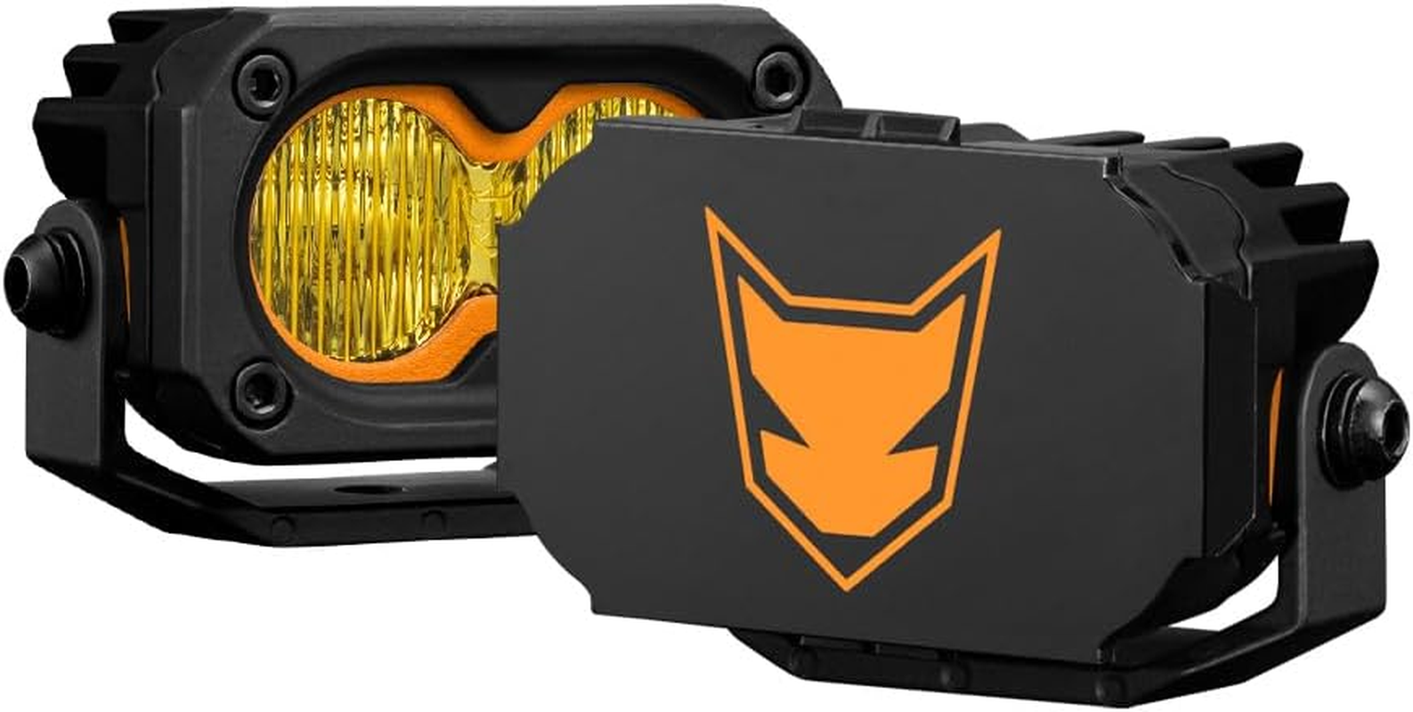 LIGHTFOX 3 Inch LED Pod Lights, 2 PCS 3834LM 18&deg; Spot Beam Light with Dual Color Spot&Flood Lens Covers, IP68 Die-Cast Aluminum Off-Road Rectangle Driving Lights with Anti-Corrosion Coating for 4X4 image number 1