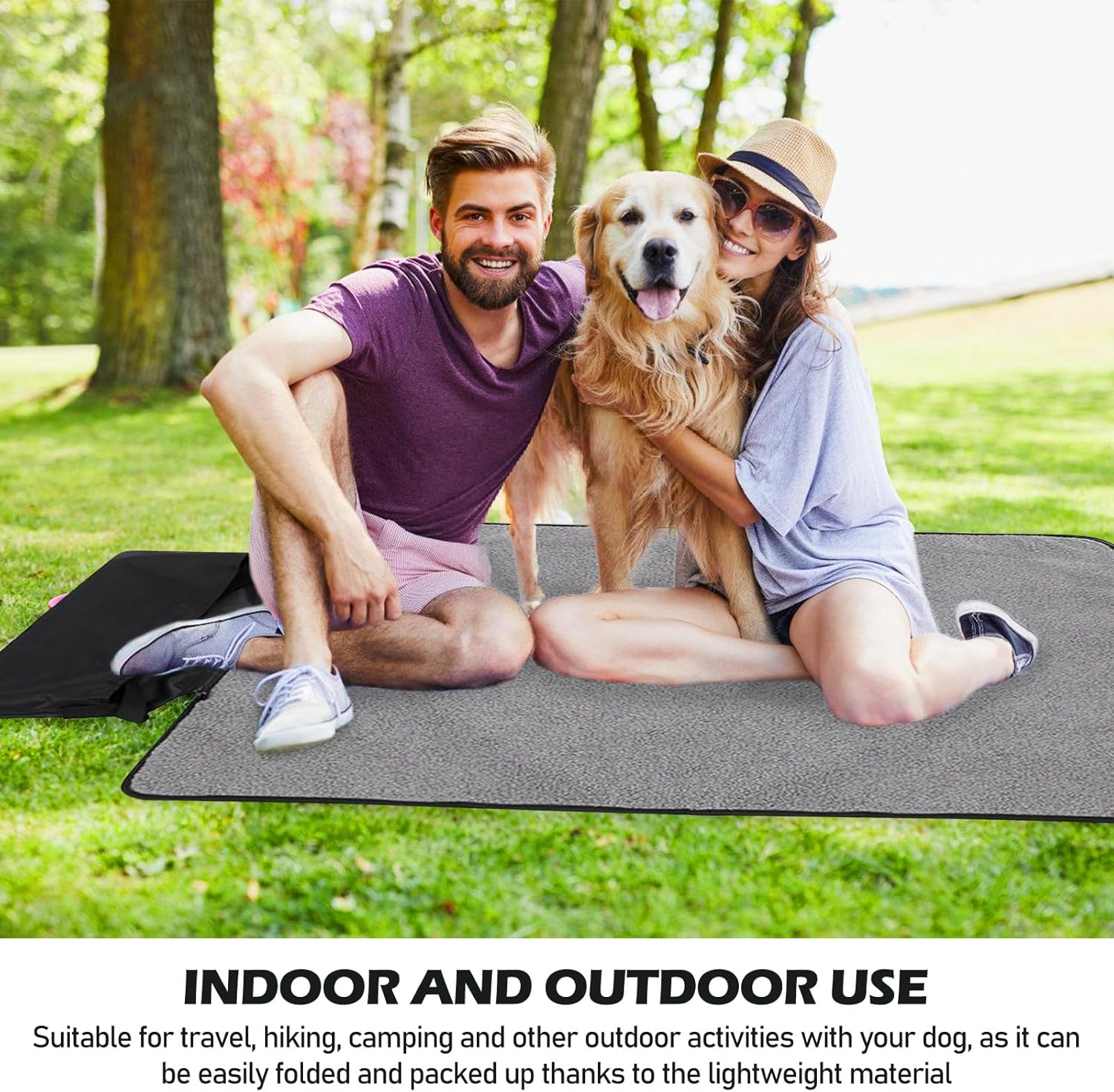 Vegena Dog Blanket for on the Go - 100 X 70 Cm, Warming Waterproof Dog Mat, Outdoor, Foldable Travel Blanket, Dogs, Cats, Double-Sided Dog Blanket Made of Fleece and Waterproof Oxford image number 6