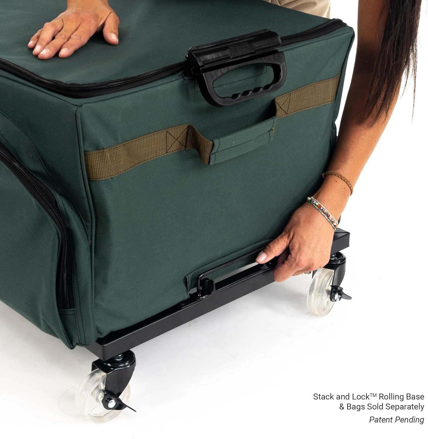 Treekeeper (Green Christmas Ornament Storage Box with Dividers) - Deluxe Ornament Keeper - Holds 72 Ornaments up to 4 Inches in Diameter | 3 Removable Trays with Separators | Acid-Free Fabric Lining image number 6