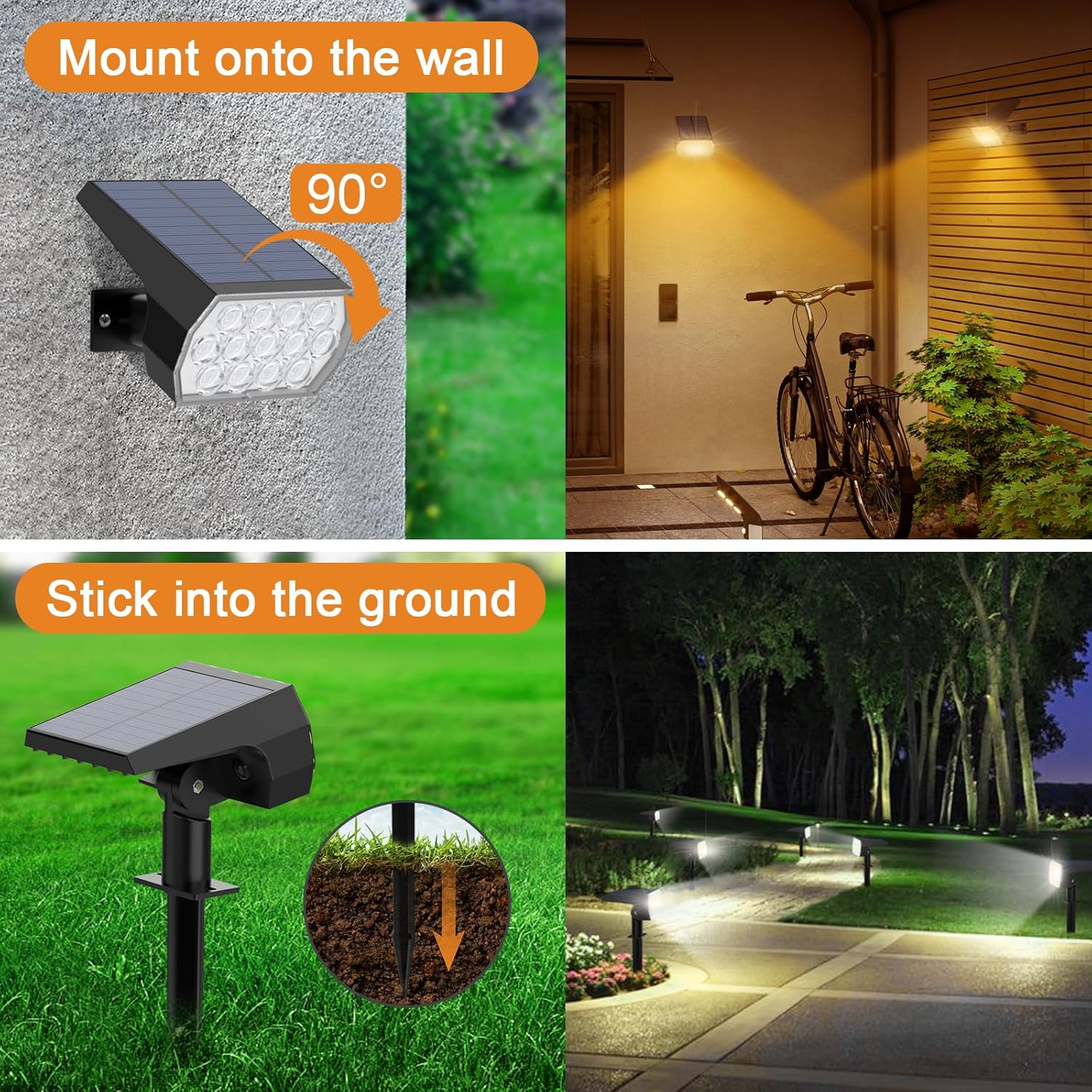 WELALO Solar Color Changing Spot Lights Outdoor, Waterproof Solar Christmas Lights with 7 Modes, Multicolor RGB Landscape Spotlights for Garden Yard Driveway Lawn Patio Pathway Decorations, 6 Pack image number 4