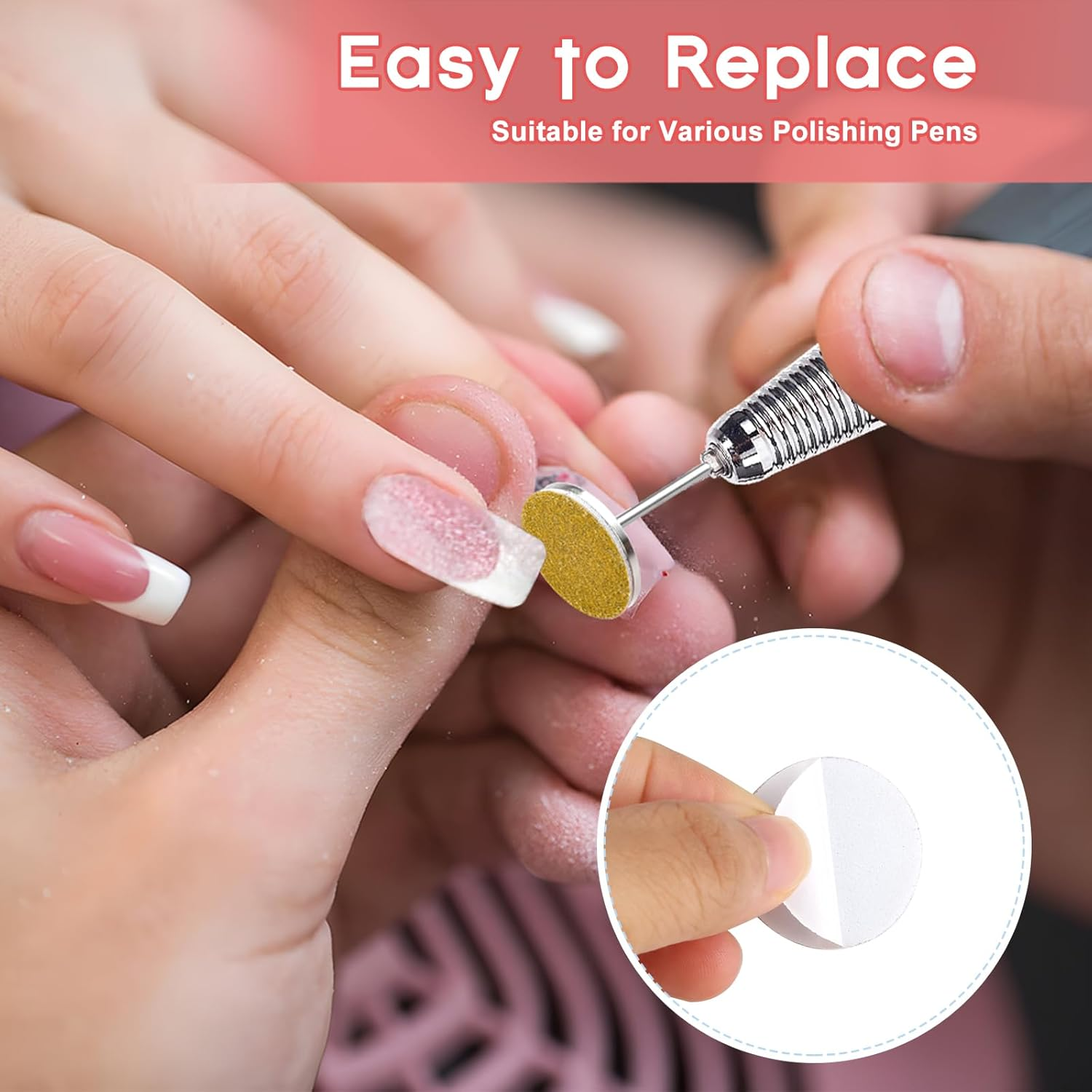 Zhufubao Pack of 80 Sanding Discs Pedicure 25 Mm Pedicure Sandpaper Discs (Grit 80 150 180 240), 1 Level Axis, Dead Skin Callus Remover for Manicure and Pedicure image number 3