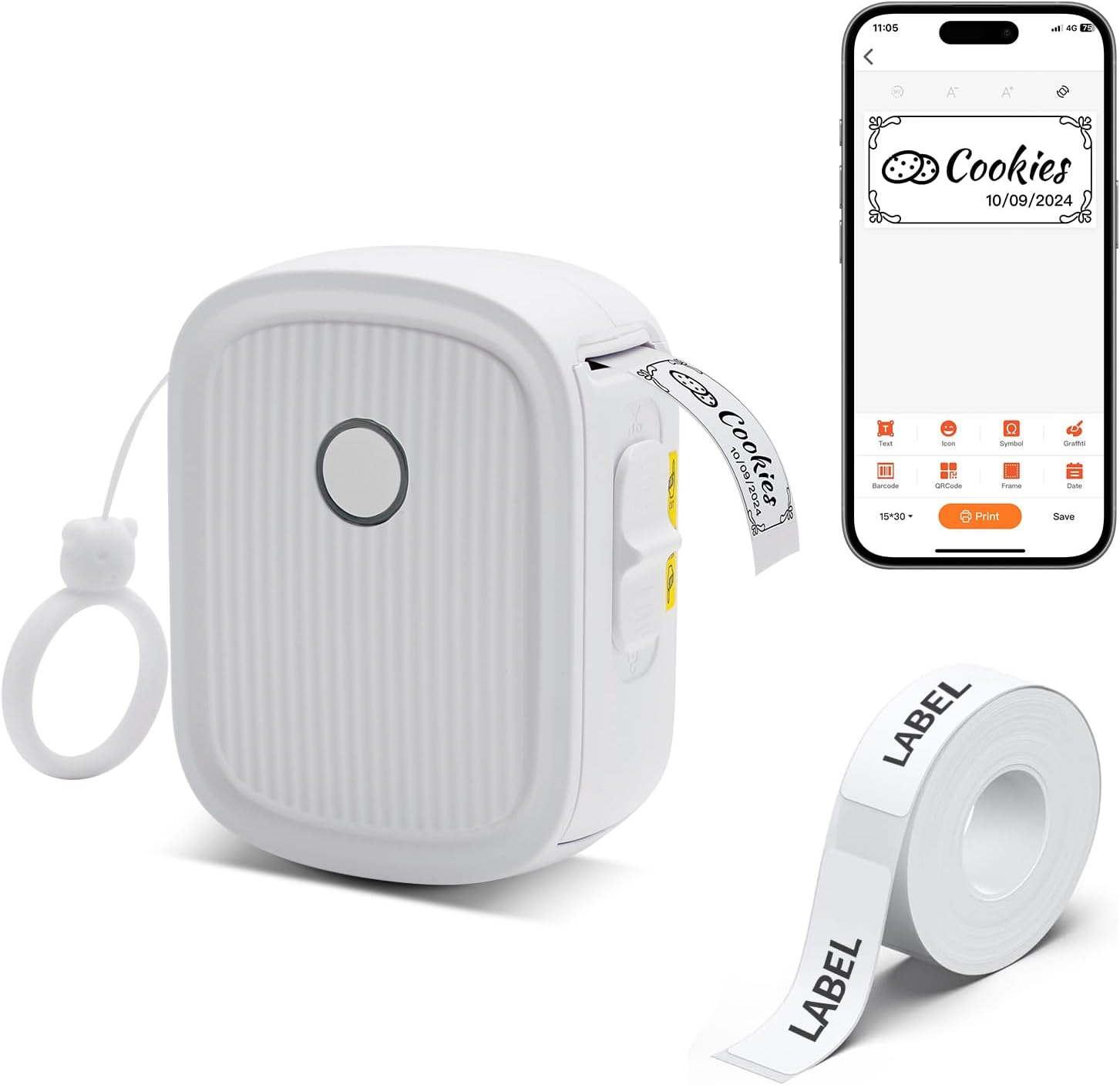 Portable Label Printer with 210 Pcs Tape Waterproof Labels Mini Inkless Sticker Maker for Kids School Supplies or Classroom Teachers image number 3