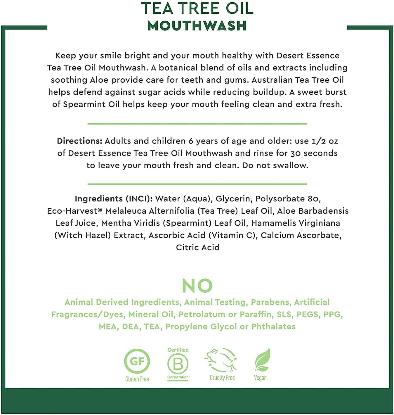 Desert Essence - Natural Refreshing Tea Tree Oil Mouthwash - 8 Fl. Oz. image number 1