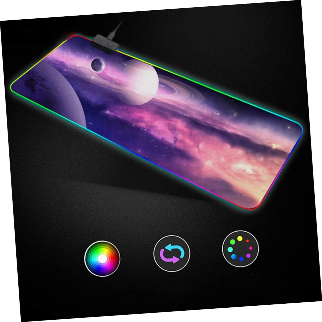 STOBOK RGB Luminous Mouse Pad Led Colors Large Desk Pad Multiple Light Effects Easy Storage image number 3