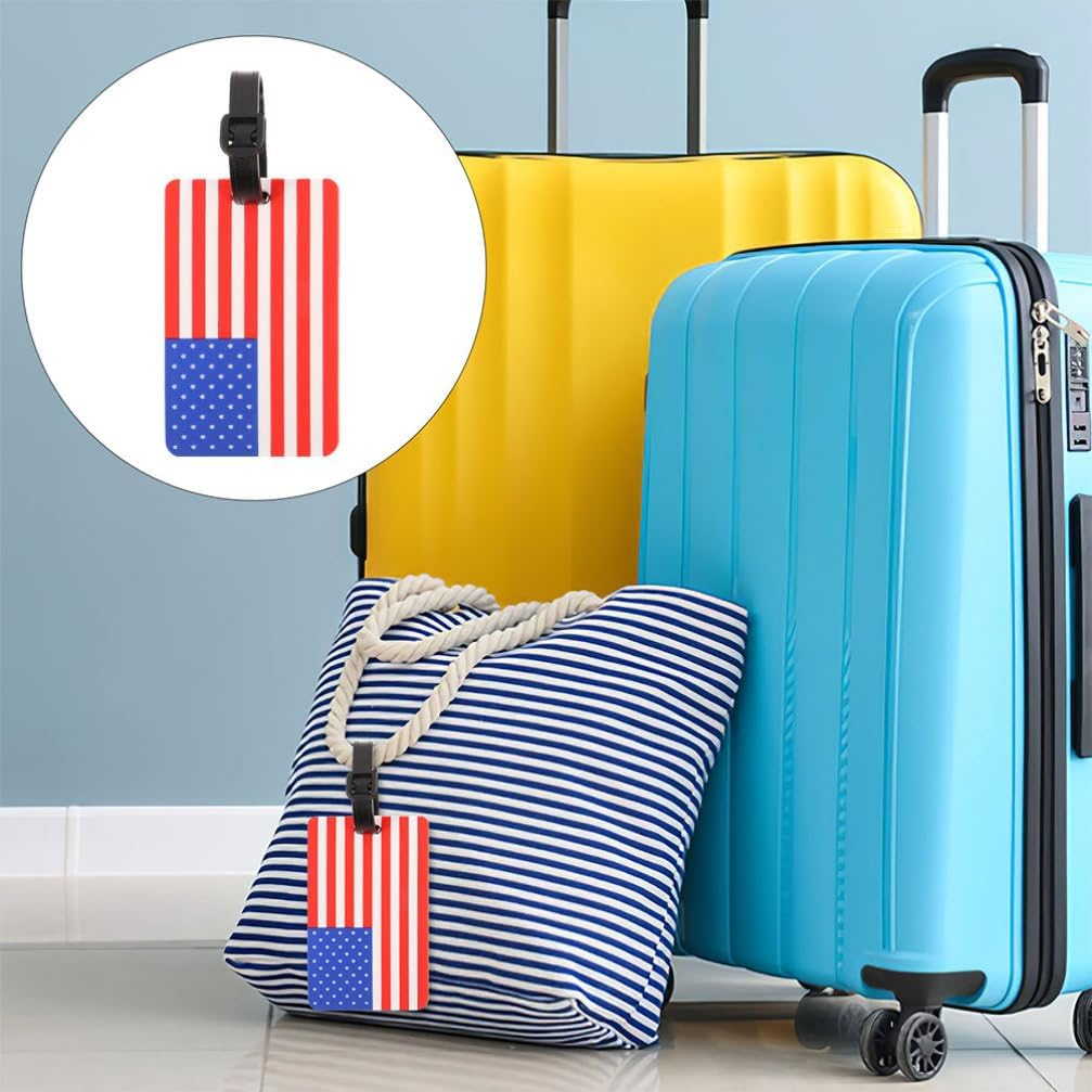 VALICLUD Luggage Hanging Label American Flag Suitcase Luggage Tags Travel Id Labels image number 1