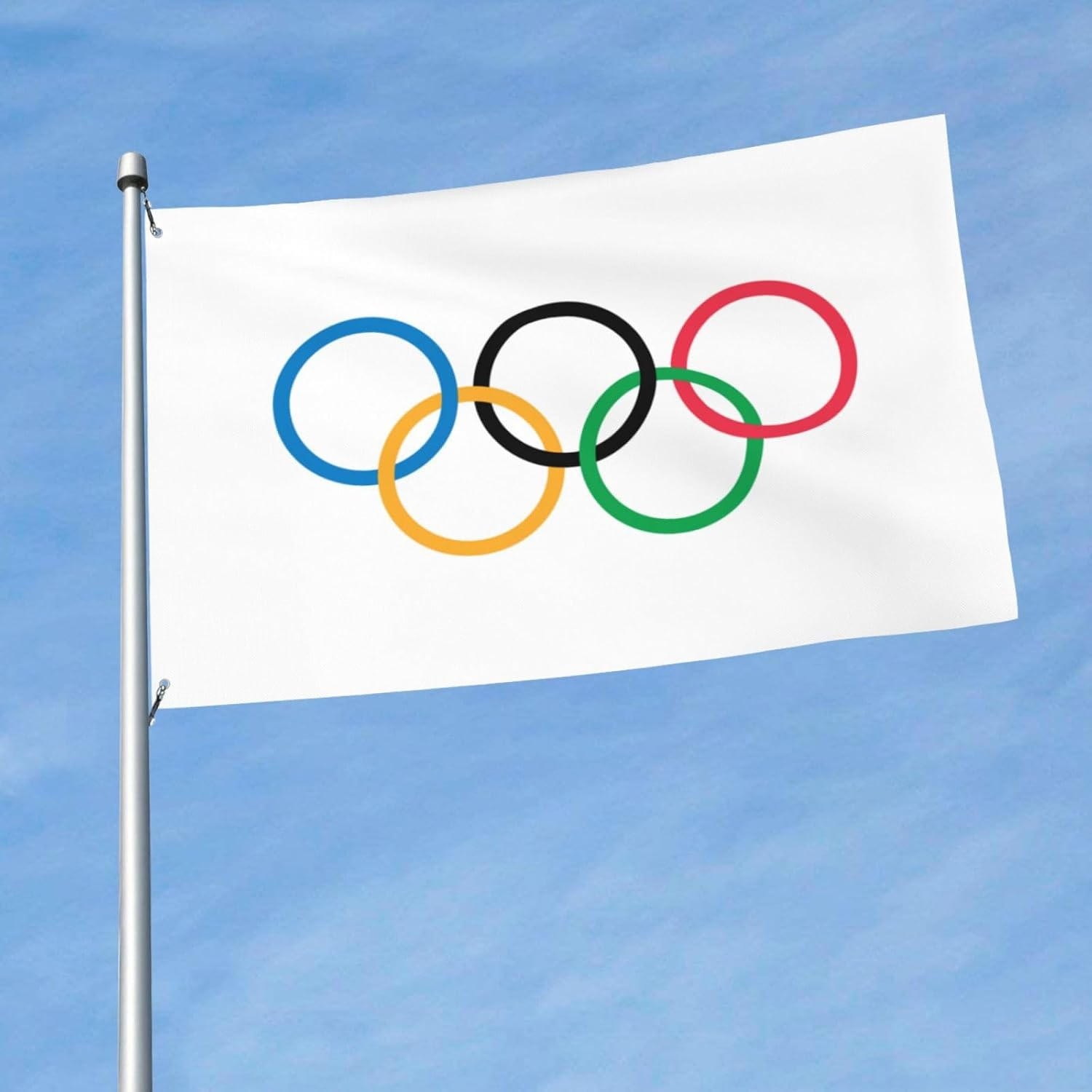 Olympic Flag 3X5 Ft Olympics Decorations 2024 Flags - Indoor and Outdoor Olympic Banner image number 2