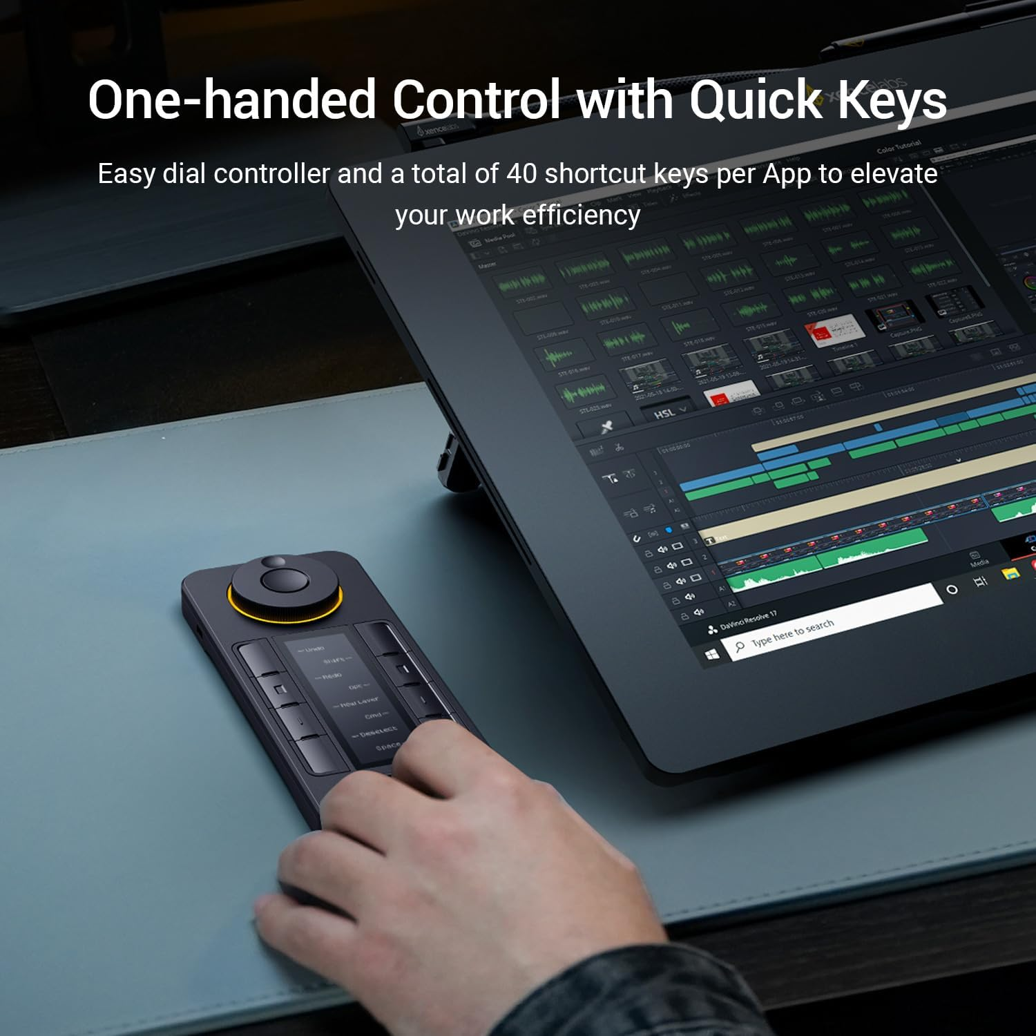 Xencelabs Pen Display 16 Bundle with Quick Keys, 16" Portable Drawing Tablet with Screen Graphic Design Display with 2 Battery-Free Pens for Win/Win-Arm/Macos/Linux, Black image number 4