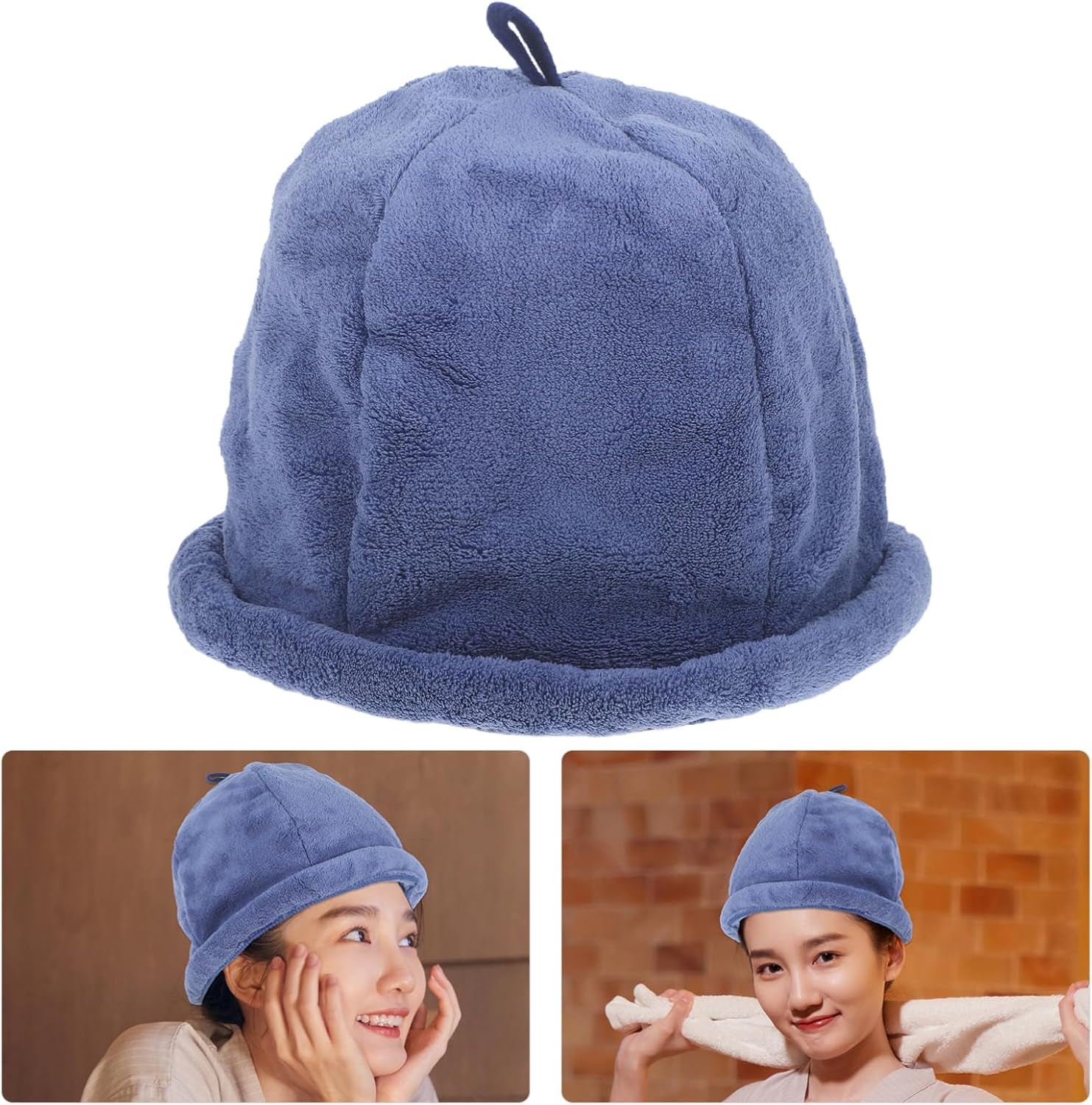 Ipetboom Felt Sauna Hat Coral Velvet Fisherman'S Cap Large Xl Wool Sauna Hats Pirate Cap Men'S - Blue image number 2