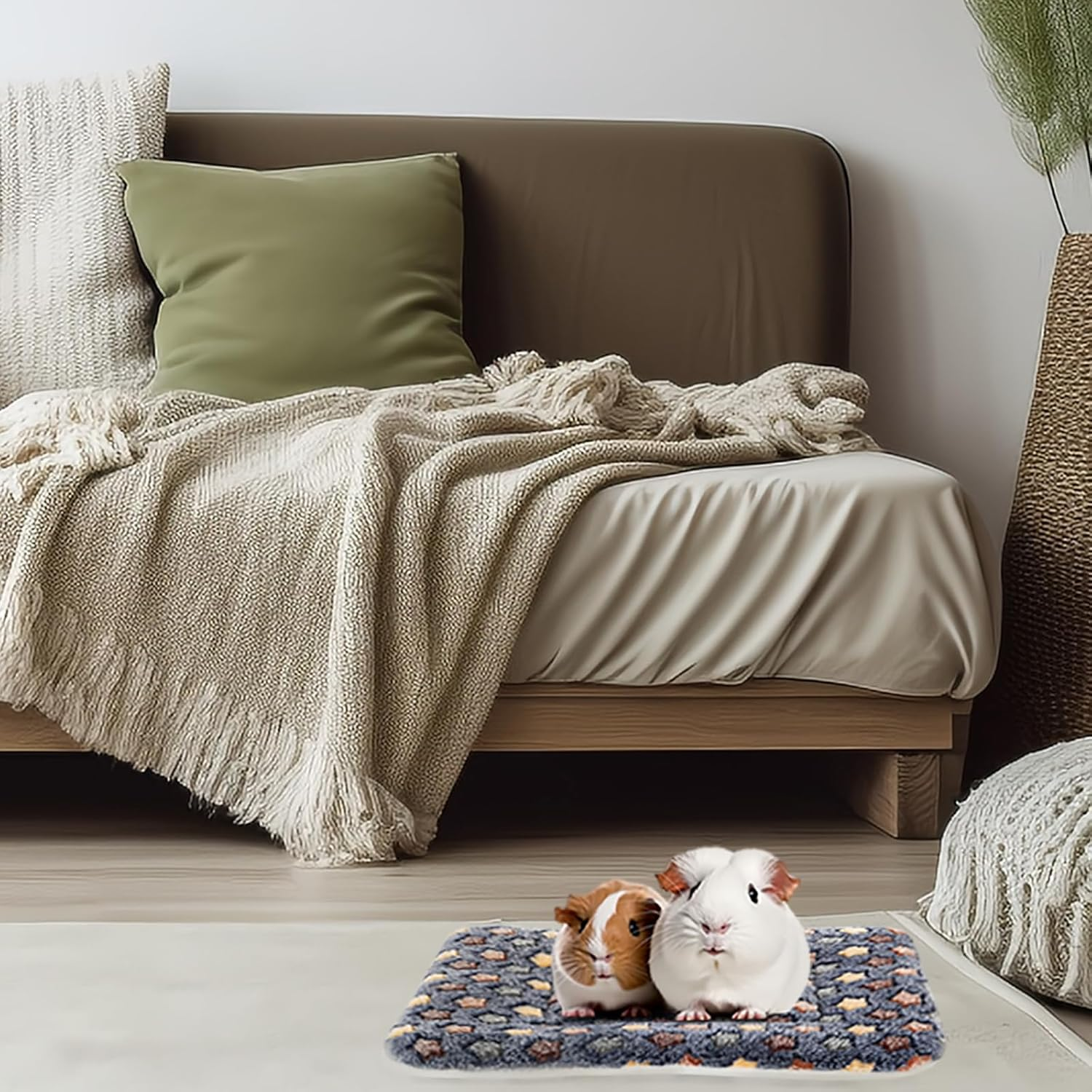 2 Pack Guinea Pig Bed - 10 X 13 Inch Guinea Pig Pee Pads Bedding - Washable and Thickness Upgrade - Dark Blue + Dark Blue image number 2