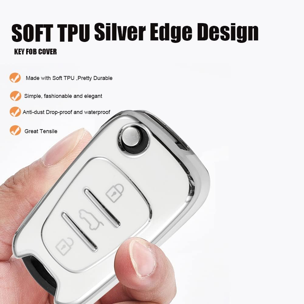 HIBEYO Key Fob Cover Compatible with Hyundai Verna Elantra Sportage Carens Forte Avante K2 K5 SONATA8 Ix35 I30 Accessories image number 4