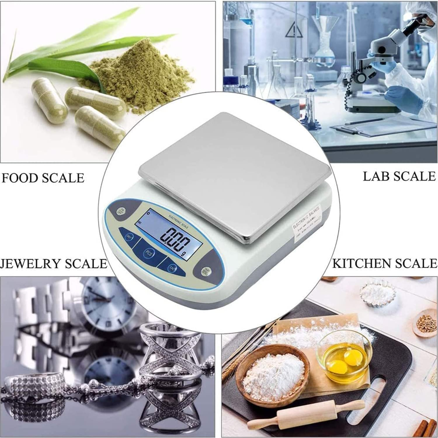 Precision Scale 0.1G Professional, 5Kg/10Kg/15Kg/20Kg/30Kg Precision Scale Electronic Laboratory Scale, Food Gram, Jewelry Scales Kitchen Scale,30Kg/0.1G image number 5